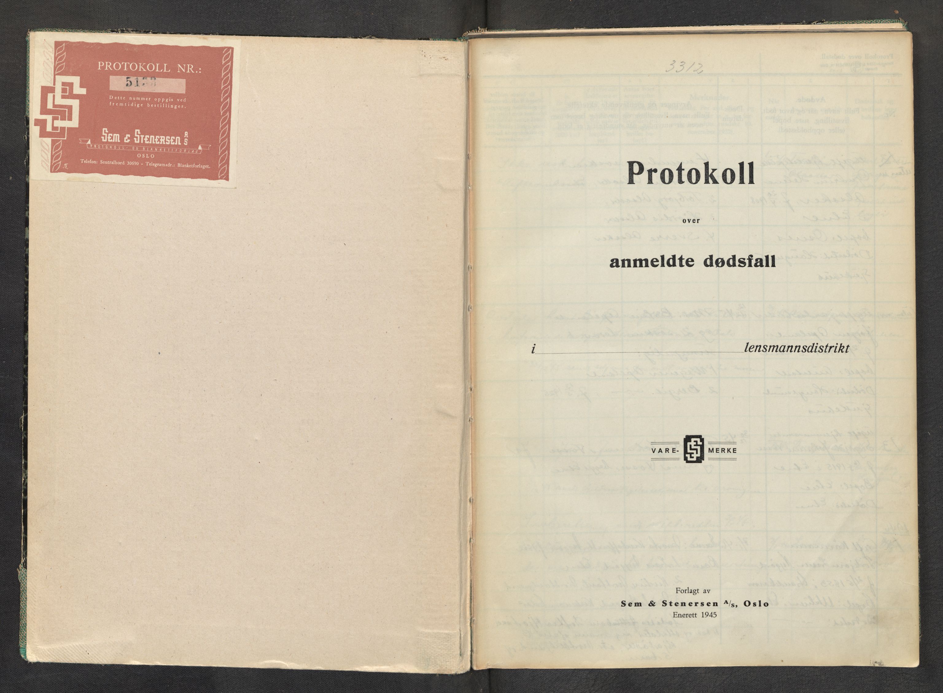 Lensmannen i Etne, AV/SAB-A-31601/0006/L0004: Dødsfallprotokoll, 1945-1949