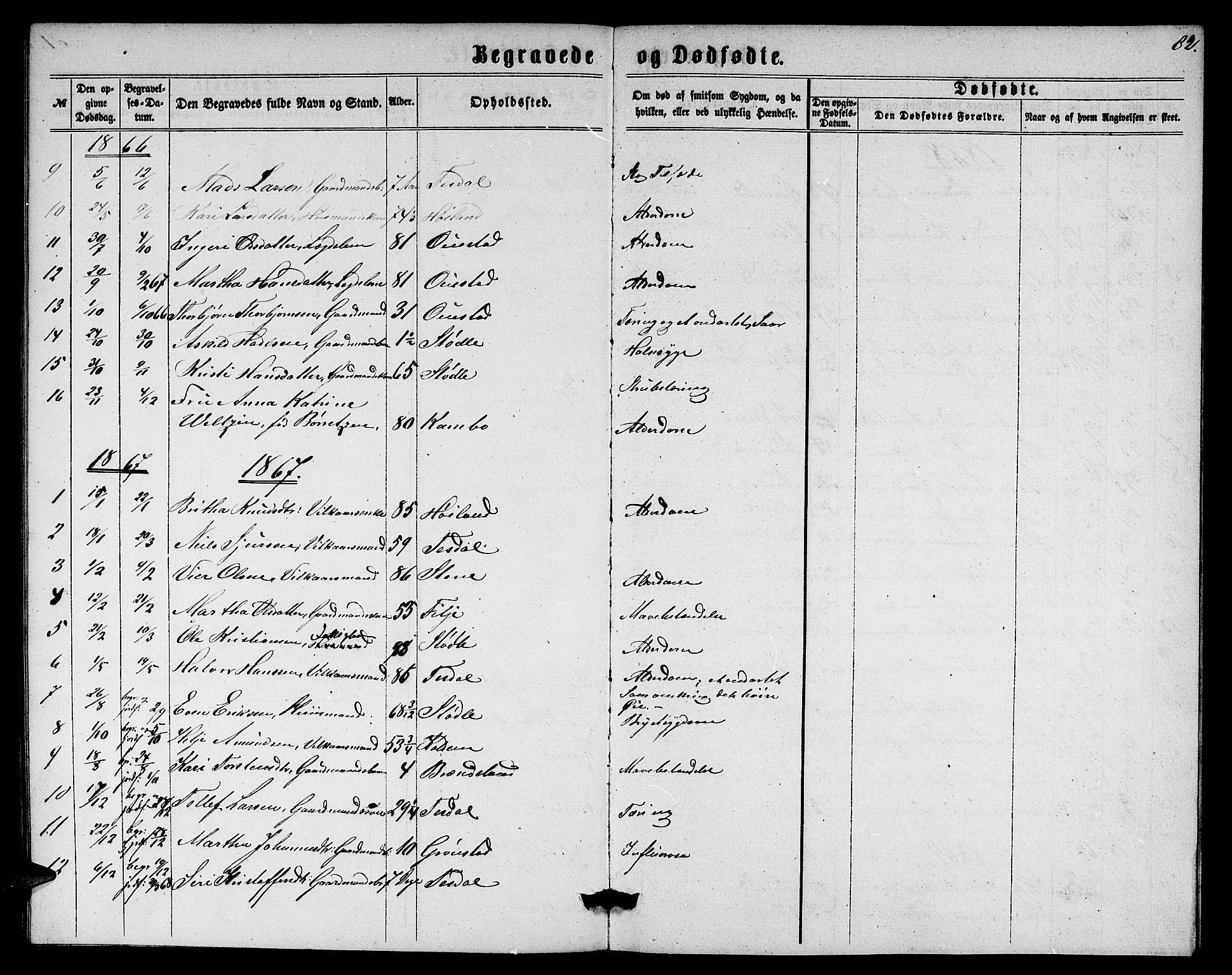 Etne sokneprestembete, SAB/A-75001/H/Hab: Parish register (copy) no. A 3, 1863-1873, p. 82