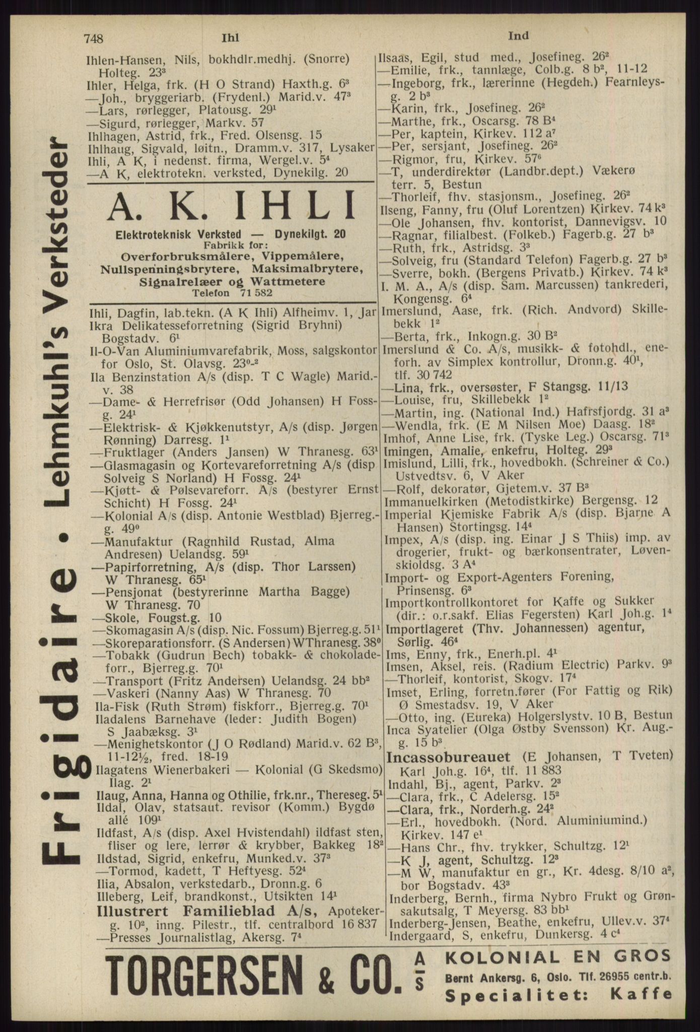 Kristiania/Oslo adressebok, PUBL/-, 1939, p. 748