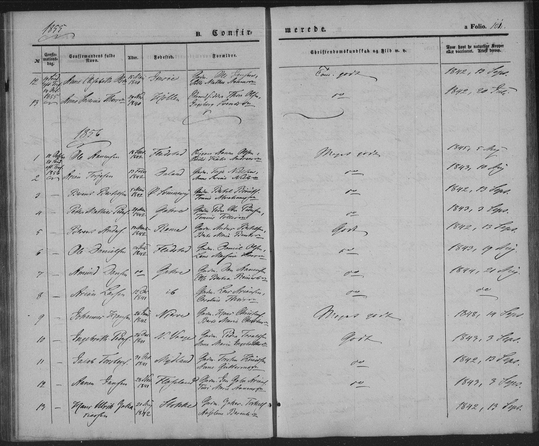 Sør-Audnedal sokneprestkontor, AV/SAK-1111-0039/F/Fa/Faa/L0002: Parish register (official) no. A 2, 1848-1867, p. 101