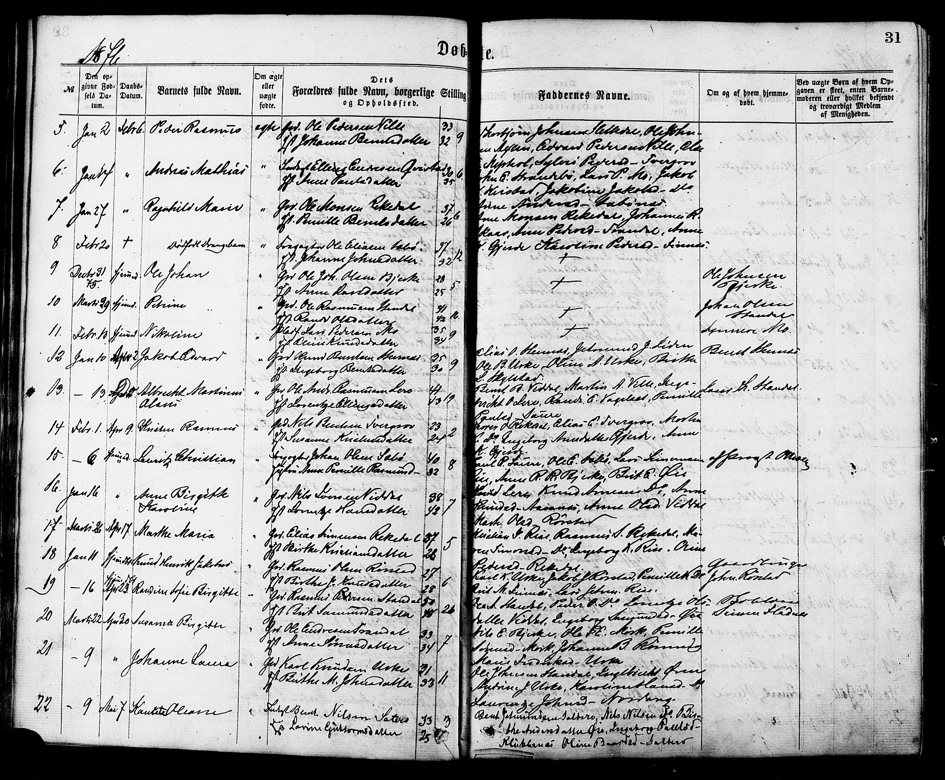 Ministerialprotokoller, klokkerbøker og fødselsregistre - Møre og Romsdal, AV/SAT-A-1454/515/L0210: Parish register (official) no. 515A06, 1868-1885, p. 31