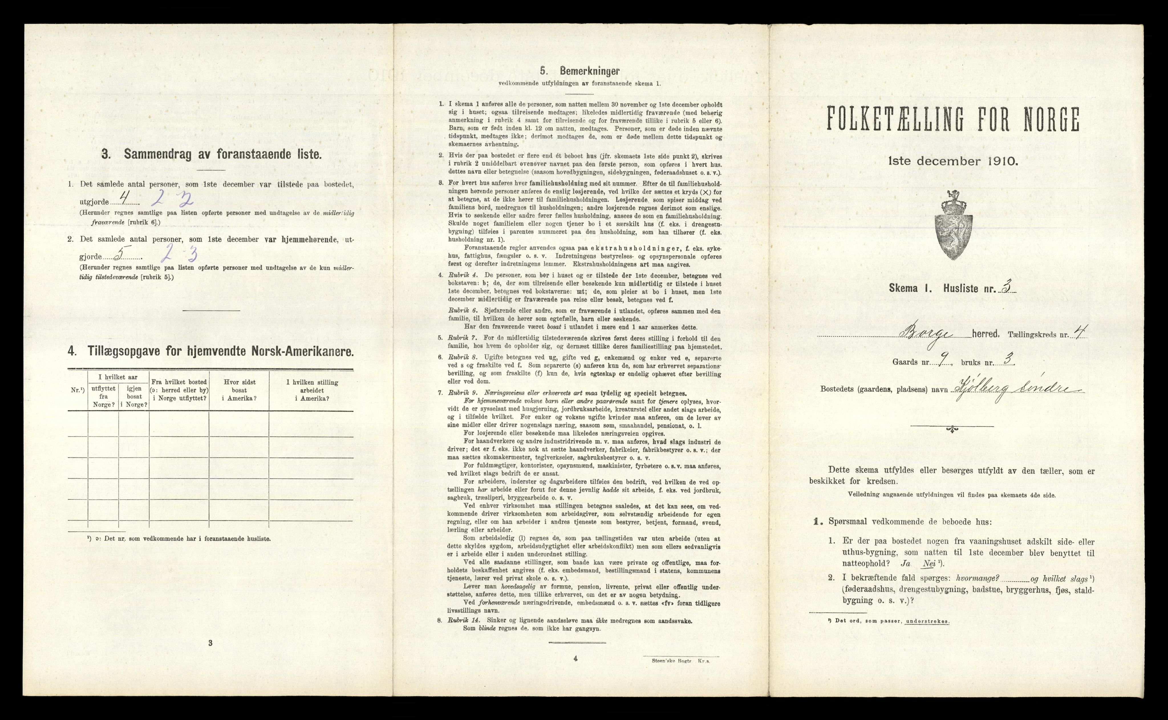 RA, 1910 census for Borge, 1910, p. 538