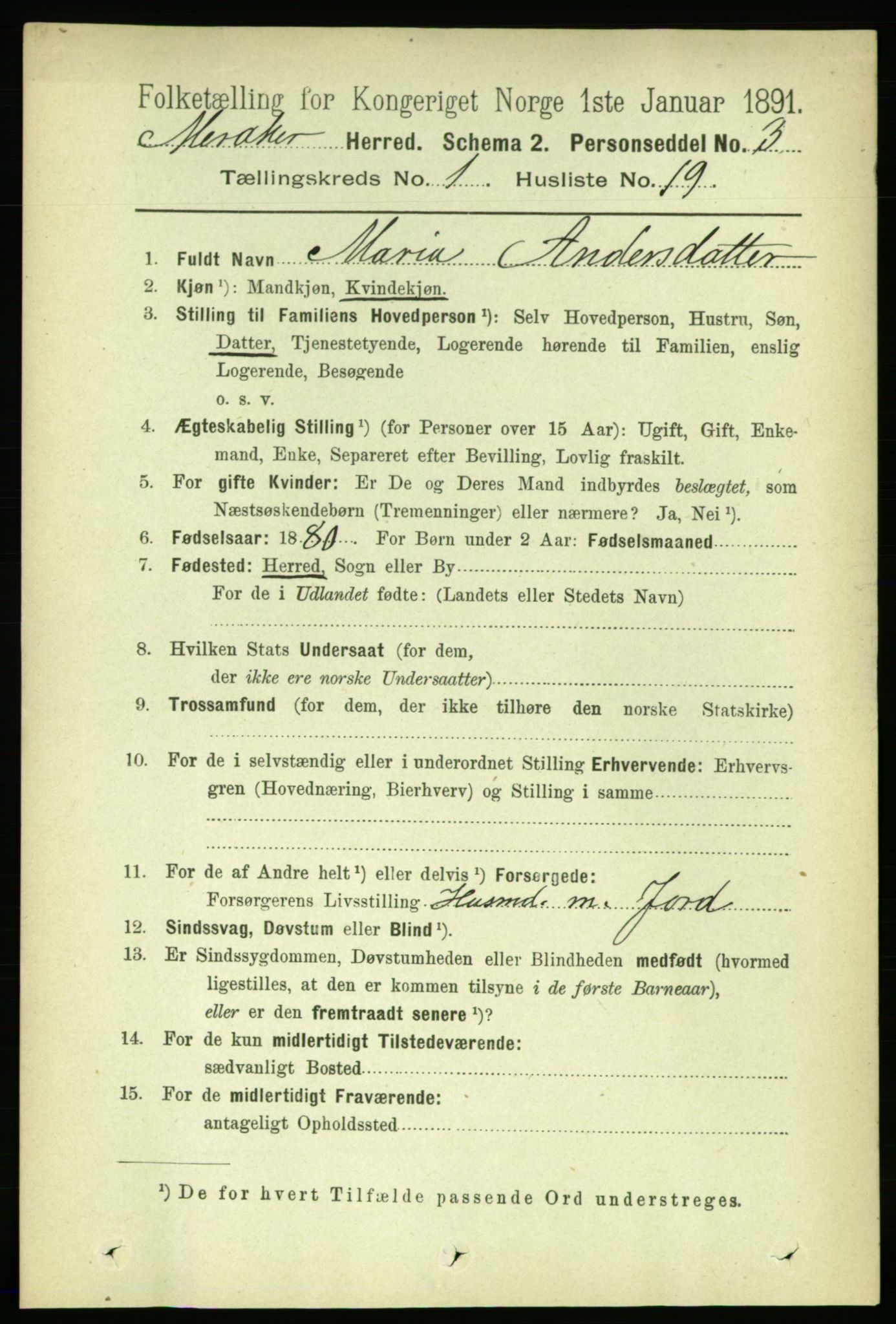 RA, 1891 census for 1711 Meråker, 1891, p. 214