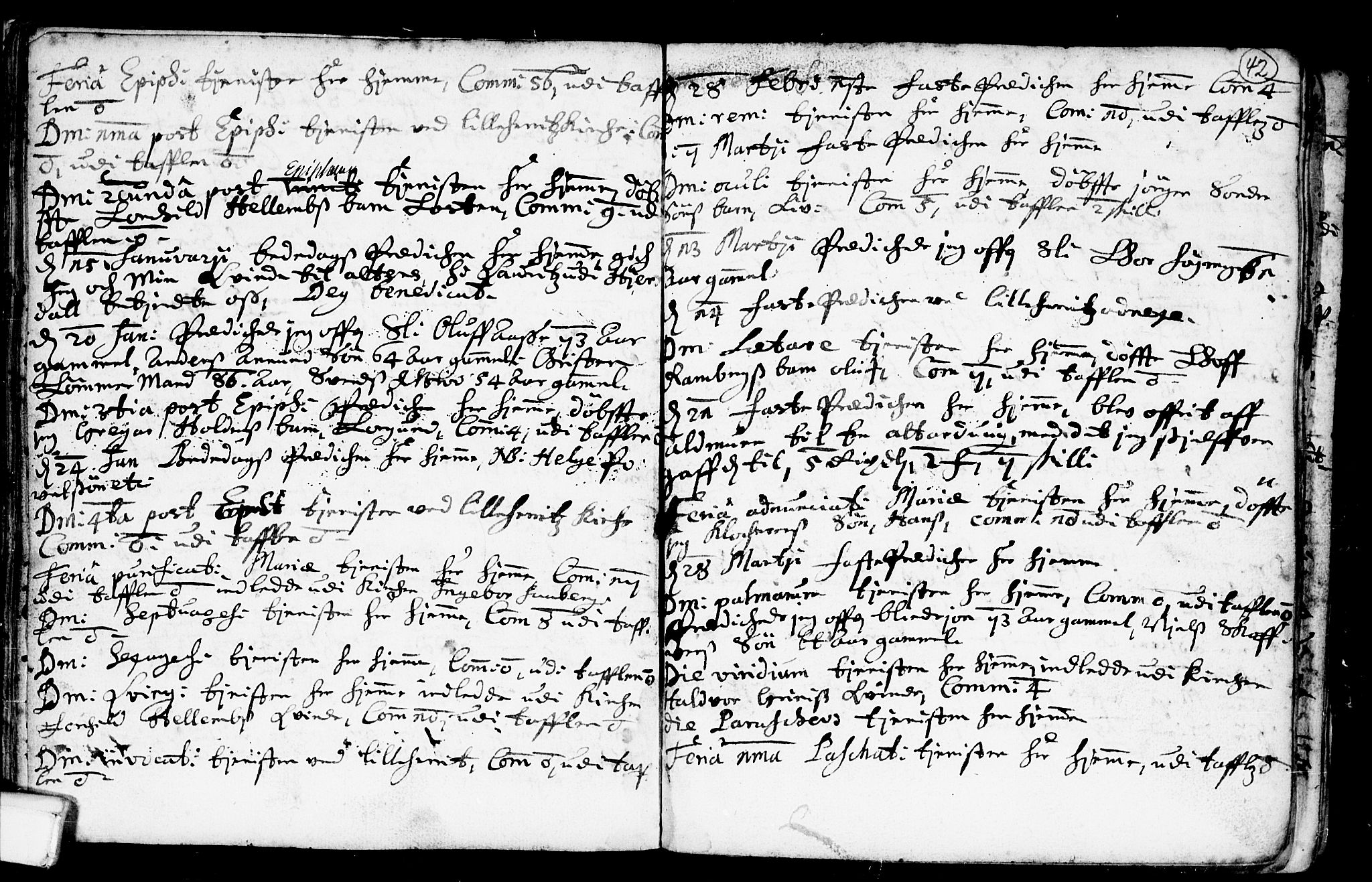 Heddal kirkebøker, SAKO/A-268/F/Fa/L0001: Parish register (official) no. I 1, 1648-1699, p. 42