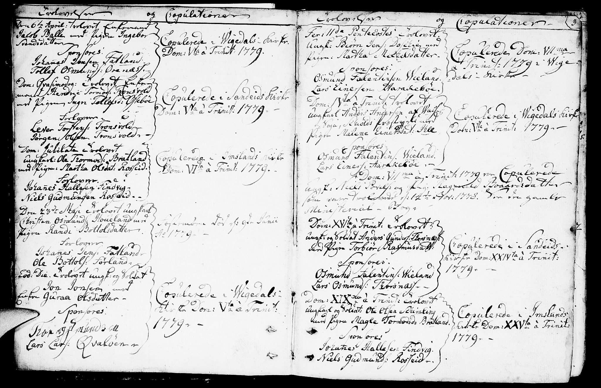 Vikedal sokneprestkontor, SAST/A-101840/01/IV: Parish register (official) no. A 2, 1779-1817, p. 3