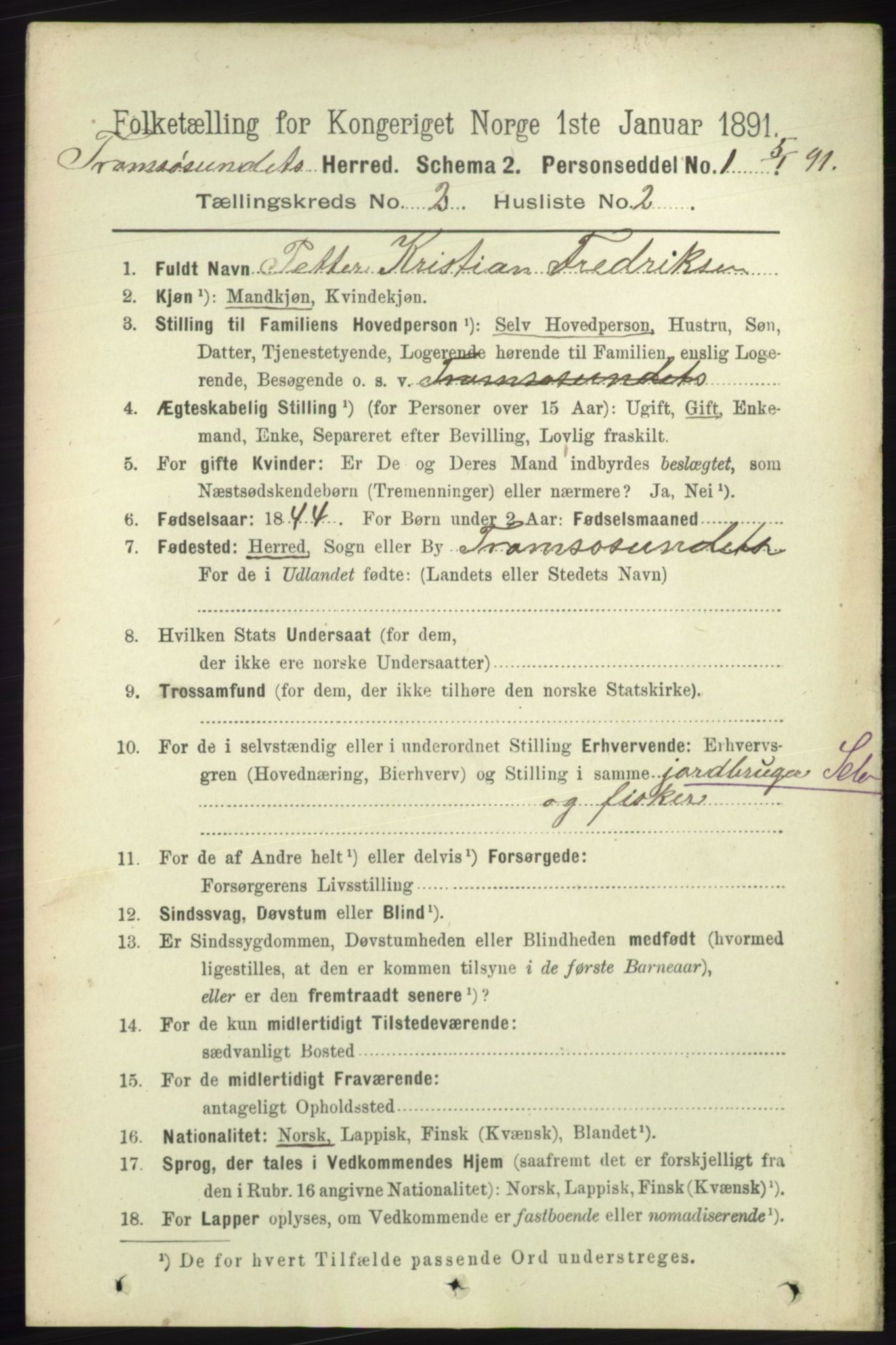 RA, 1891 census for 1934 Tromsøysund, 1891, p. 568