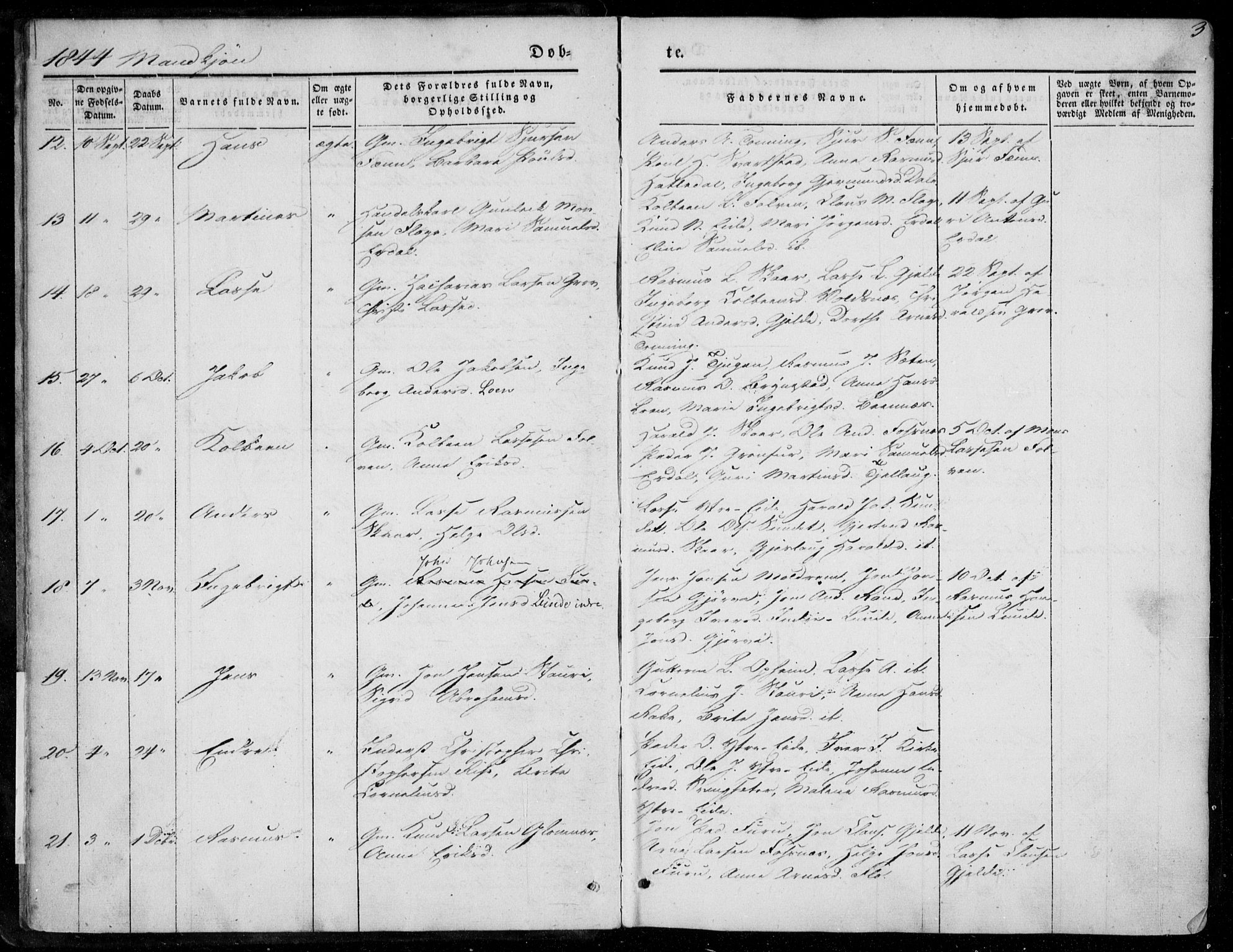 Stryn Sokneprestembete, AV/SAB-A-82501: Parish register (official) no. A 2, 1844-1861, p. 3