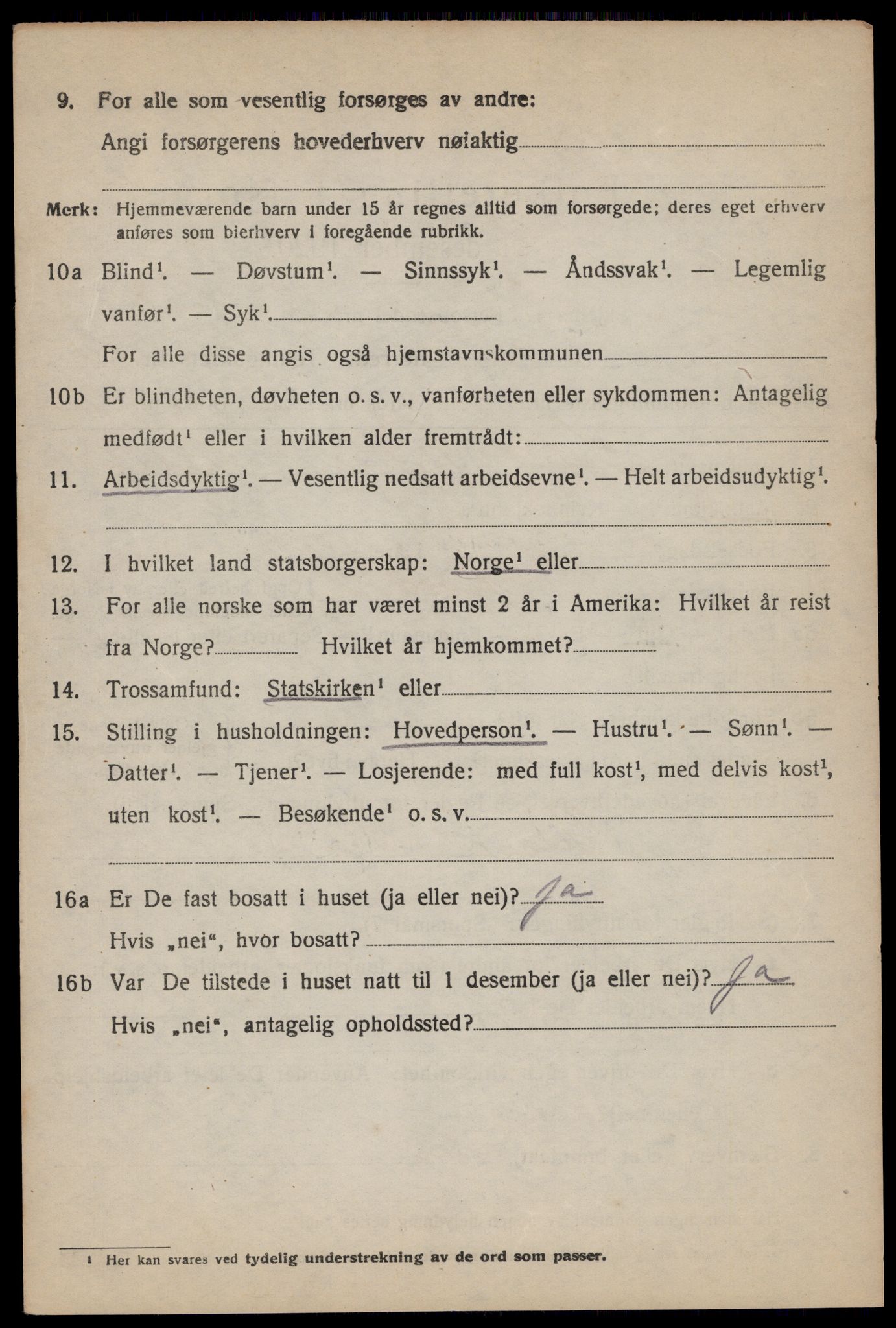 SAST, 1920 census for Forsand, 1920, p. 1424