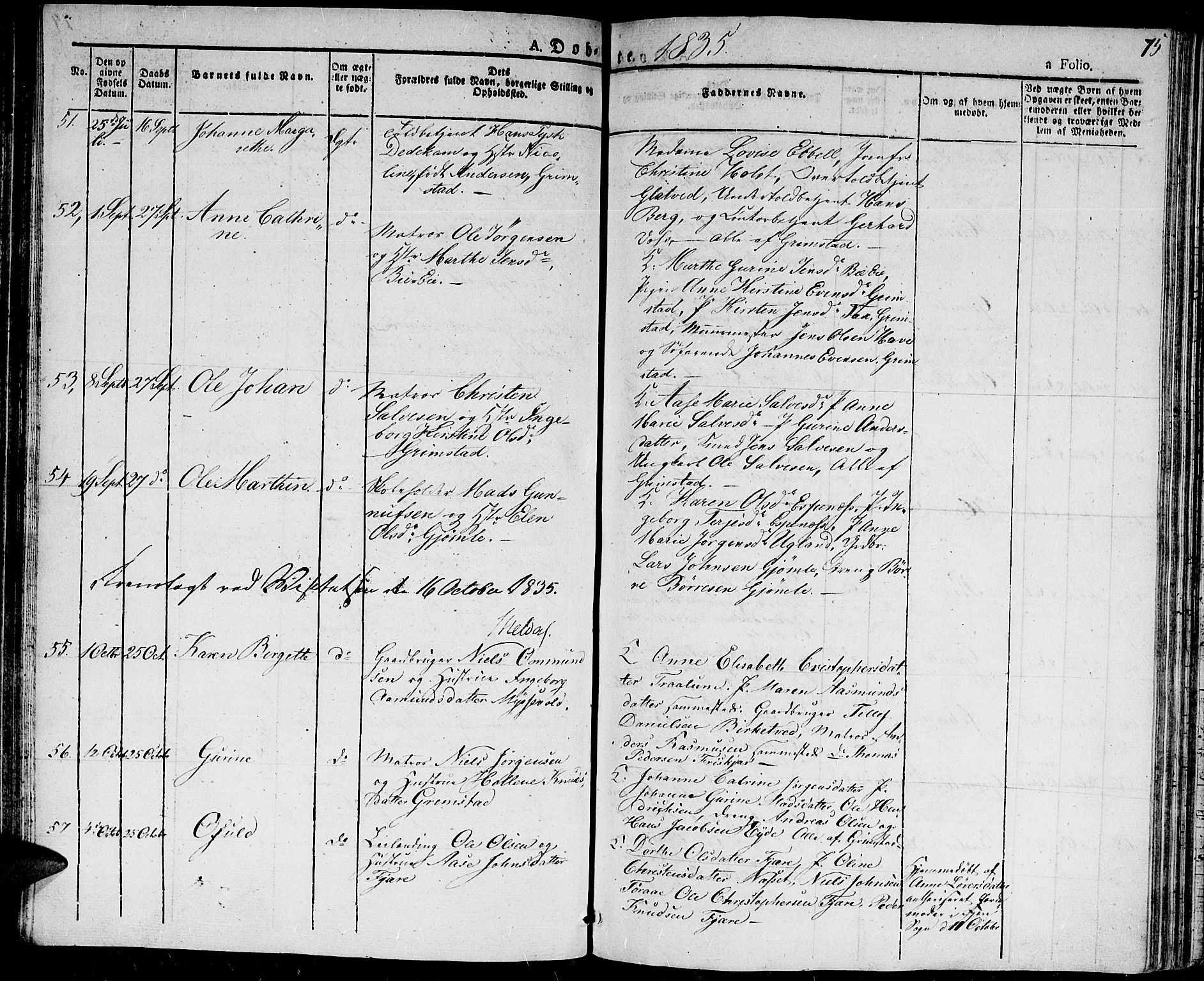 Fjære sokneprestkontor, AV/SAK-1111-0011/F/Fa/L0002: Parish register (official) no. A 2, 1827-1839, p. 75