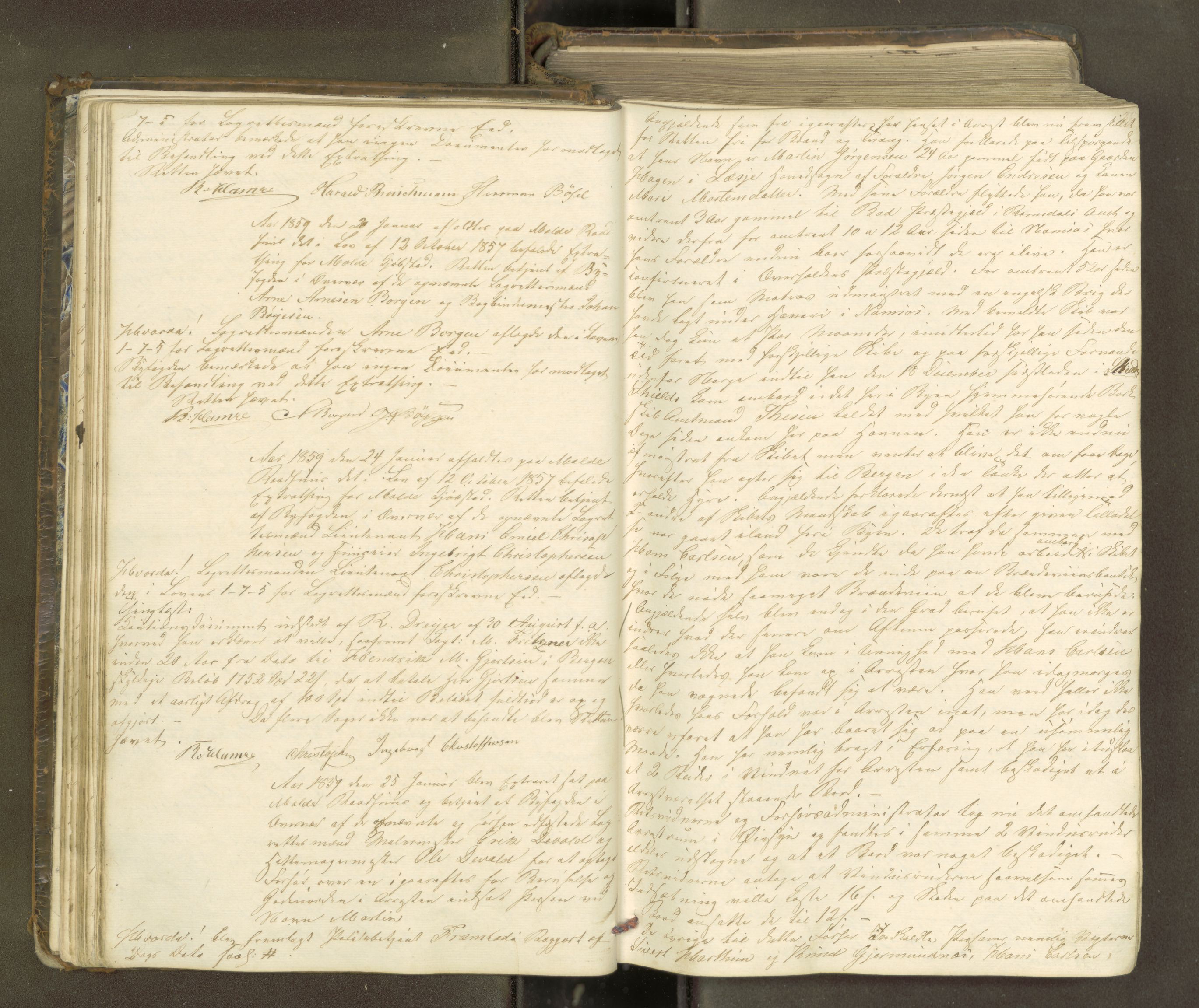 Molde byfogd, AV/SAT-A-0025/1/1A/L0009: Justisprotokoll, 1858-1863, p. 24b-25a