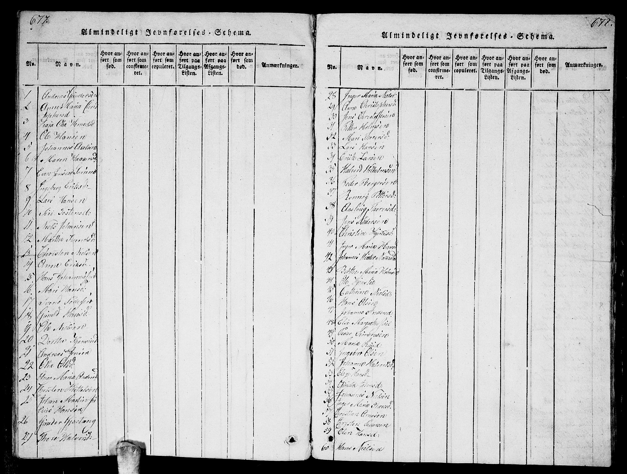 Enebakk prestekontor Kirkebøker, SAO/A-10171c/G/Ga/L0001: Parish register (copy) no. I 1, 1815-1833, p. 677-678