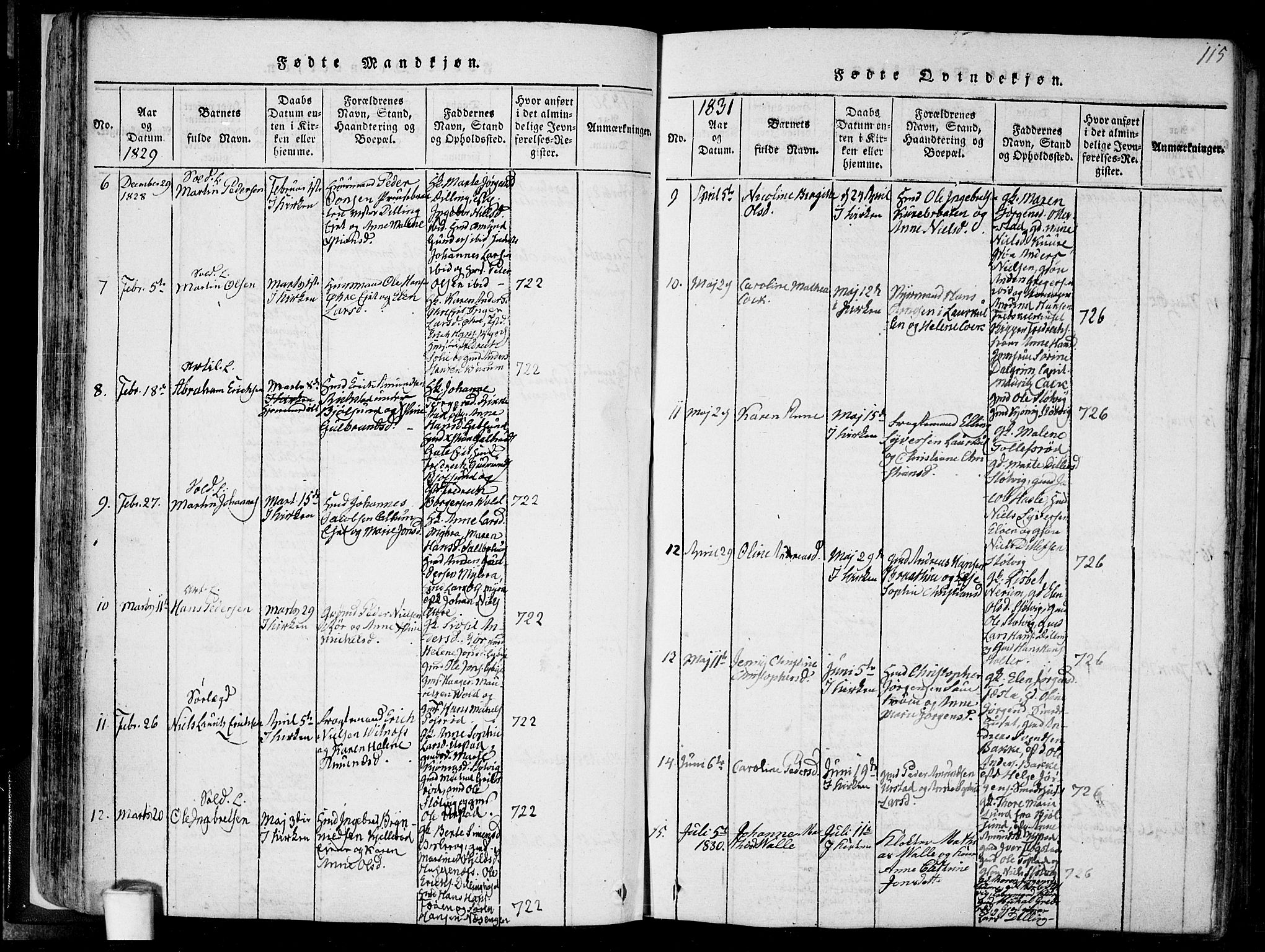 Rygge prestekontor Kirkebøker, SAO/A-10084b/F/Fa/L0003: Parish register (official) no. 3, 1814-1836, p. 114-115