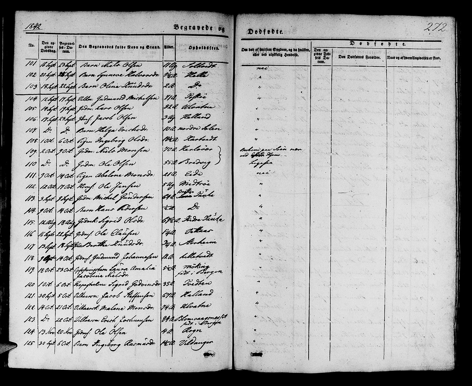 Manger sokneprestembete, AV/SAB-A-76801/H/Haa: Parish register (official) no. A 5, 1839-1848, p. 272