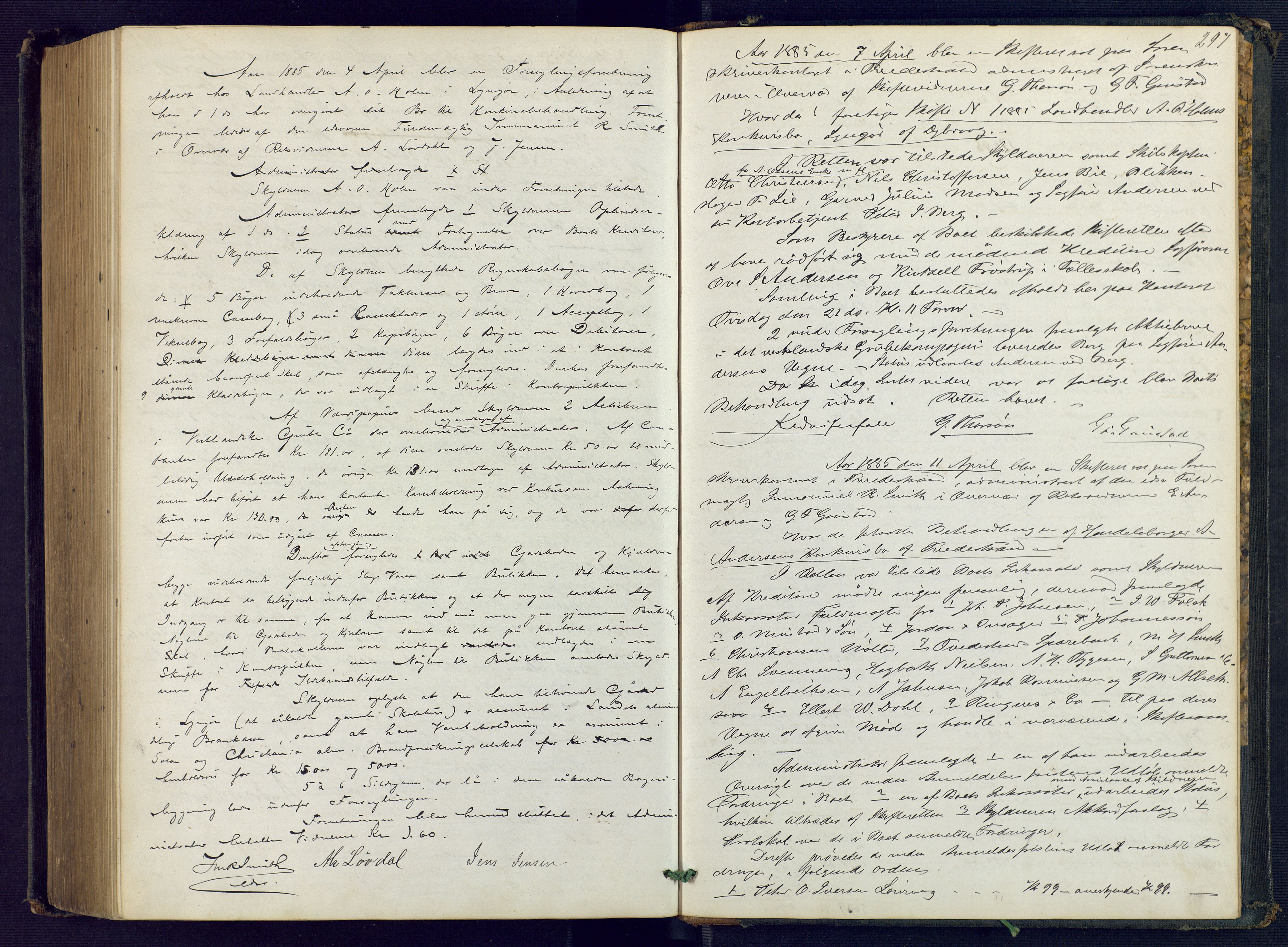 Holt sorenskriveri, AV/SAK-1221-0002/H/Hc/L0016: Skiftebehandlingsprotokoll nr. 7, 1879-1885, p. 296b-297a