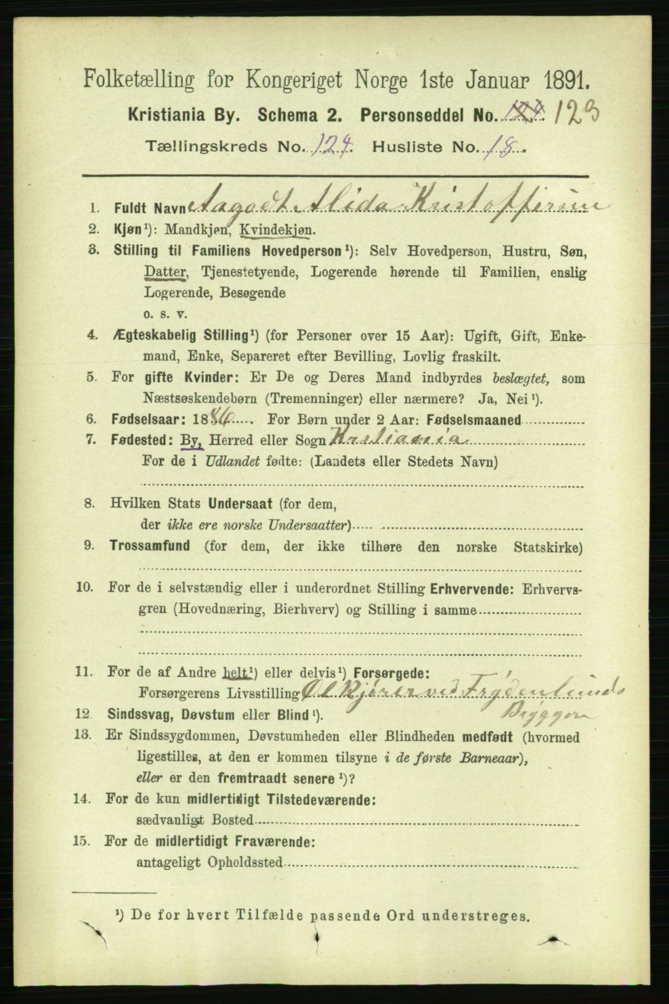RA, 1891 census for 0301 Kristiania, 1891, p. 65704