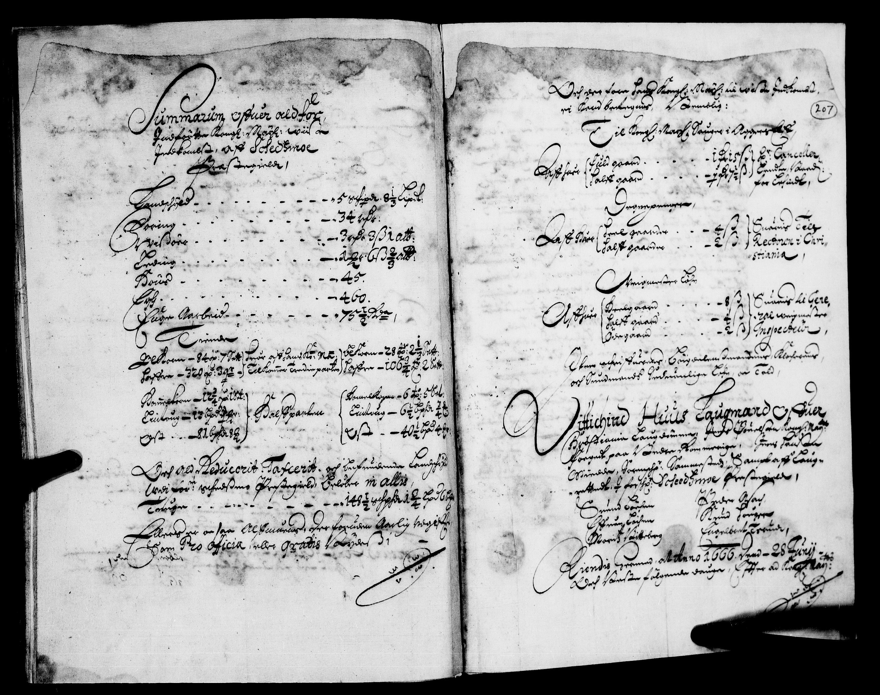 Rentekammeret inntil 1814, Realistisk ordnet avdeling, AV/RA-EA-4070/N/Nb/Nba/L0007: Nedre Romerike fogderi, 1. del, 1666, p. 206b-207a