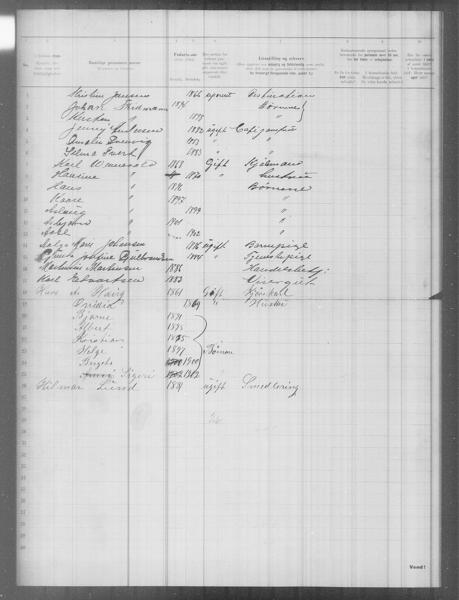 OBA, Municipal Census 1902 for Kristiania, 1902, p. 6101