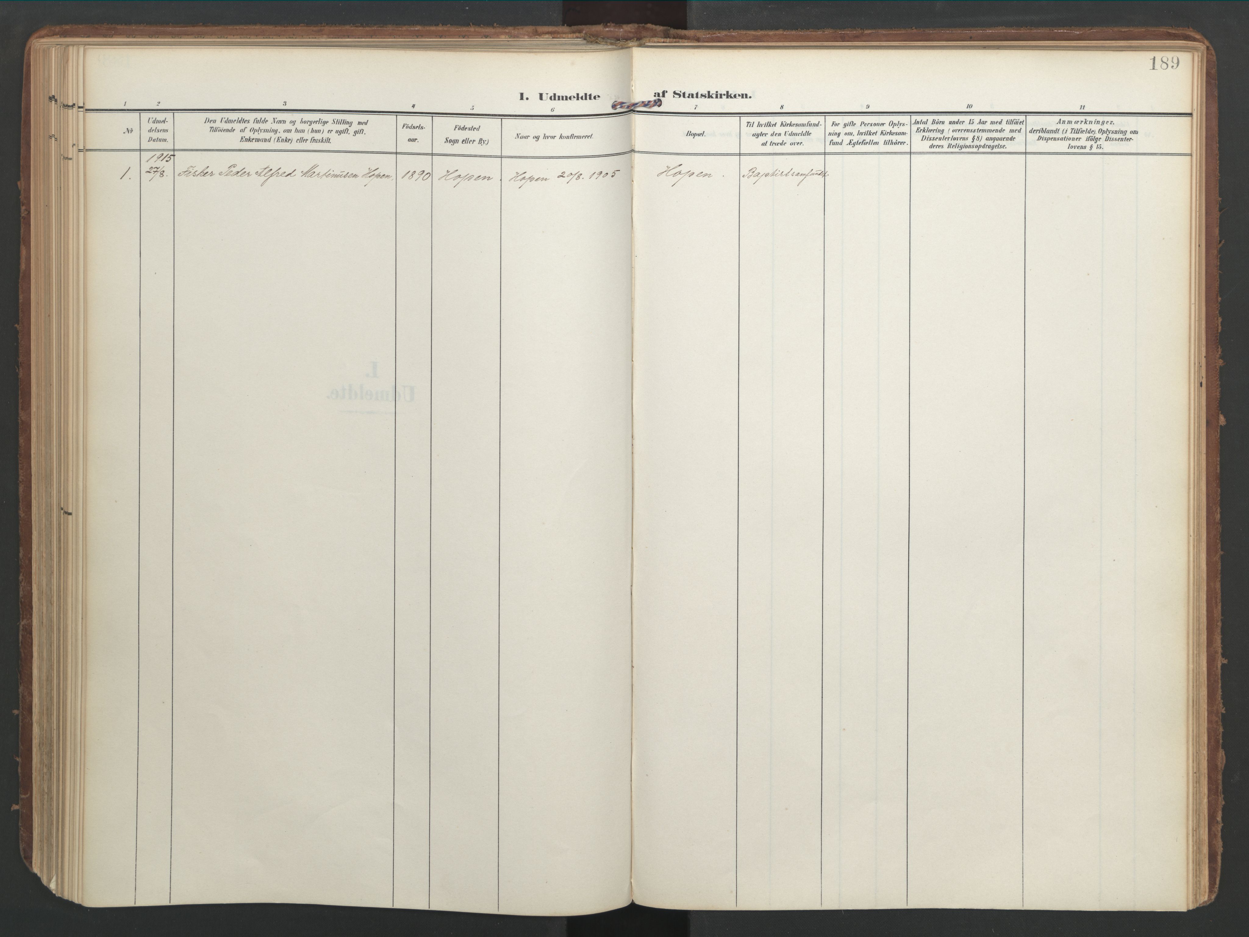 Ministerialprotokoller, klokkerbøker og fødselsregistre - Møre og Romsdal, AV/SAT-A-1454/583/L0955: Parish register (official) no. 583A02, 1907-1926, p. 189