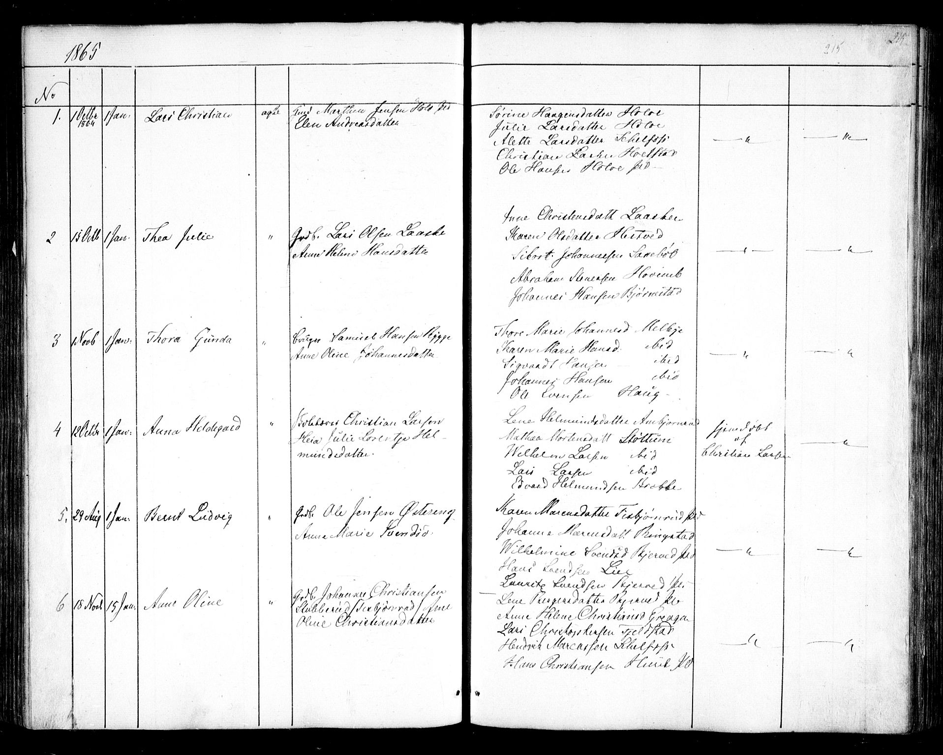 Hobøl prestekontor Kirkebøker, SAO/A-2002/F/Fa/L0003: Parish register (official) no. I 3, 1842-1864, p. 215