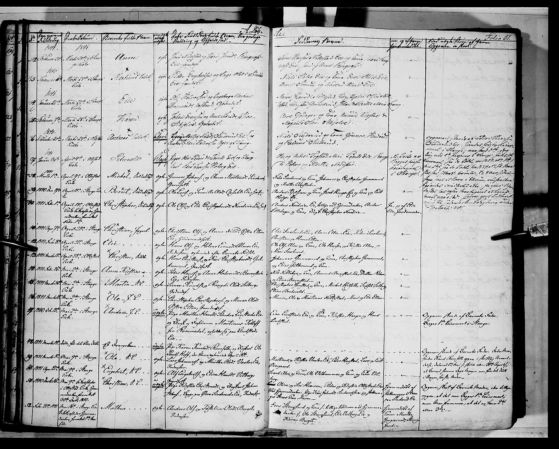 Stange prestekontor, SAH/PREST-002/K/L0010: Parish register (official) no. 10, 1835-1845, p. 51