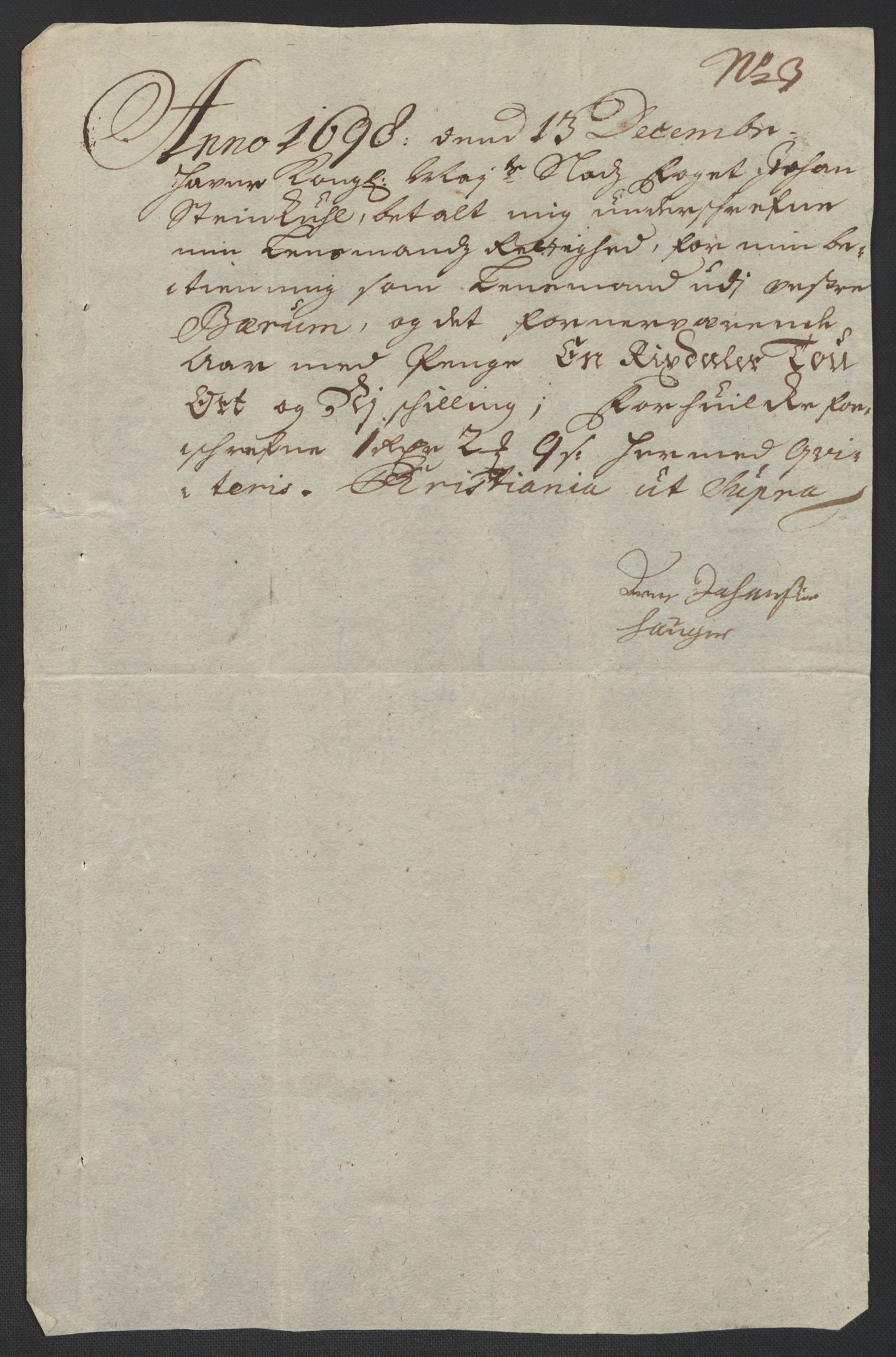 Rentekammeret inntil 1814, Reviderte regnskaper, Fogderegnskap, AV/RA-EA-4092/R10/L0441: Fogderegnskap Aker og Follo, 1698, p. 204