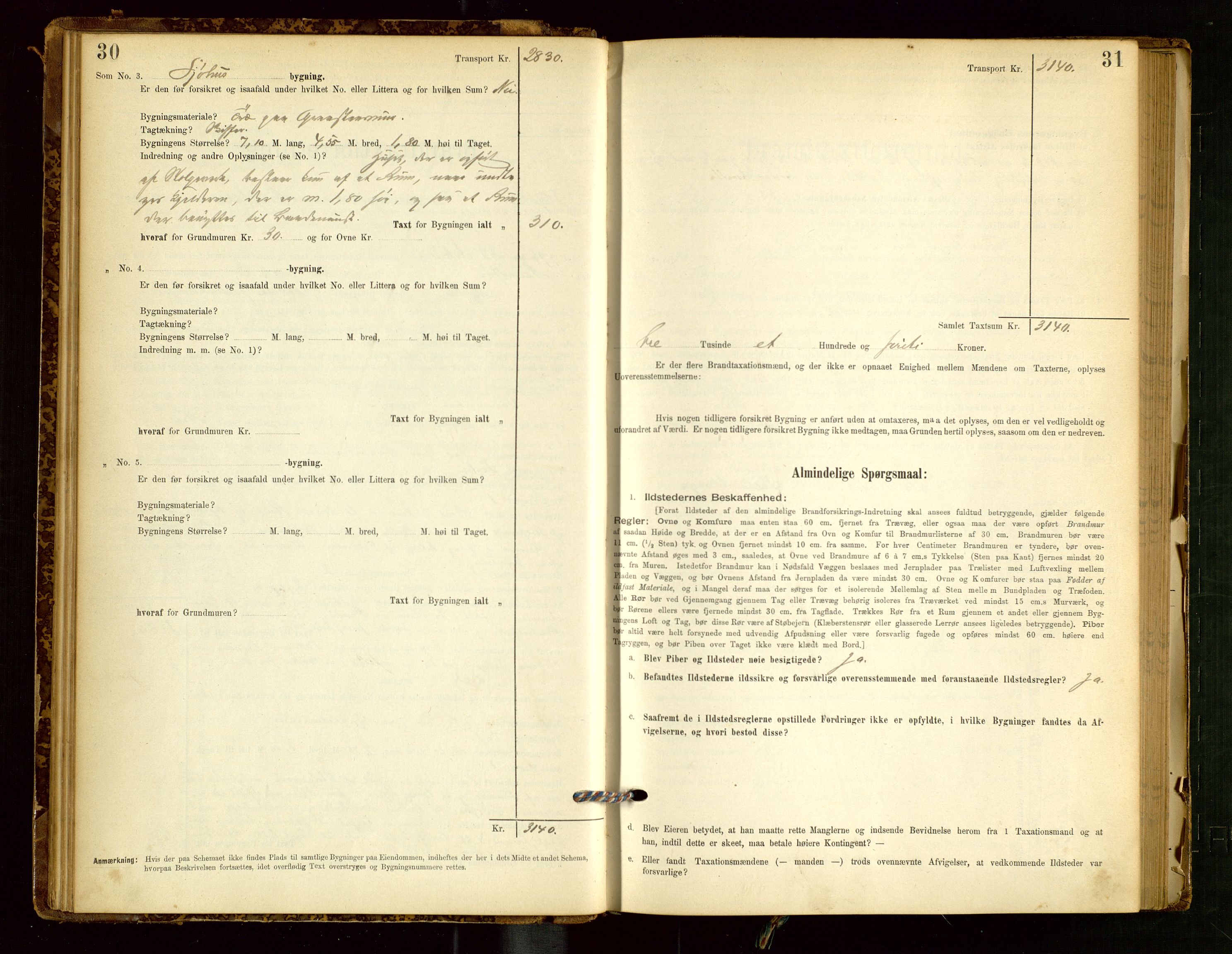 Skjold lensmannskontor, AV/SAST-A-100182/Gob/L0001: "Brandtaxationsprotokol for Skjold Lensmandsdistrikt Ryfylke Fogderi", 1894-1939, p. 30-31