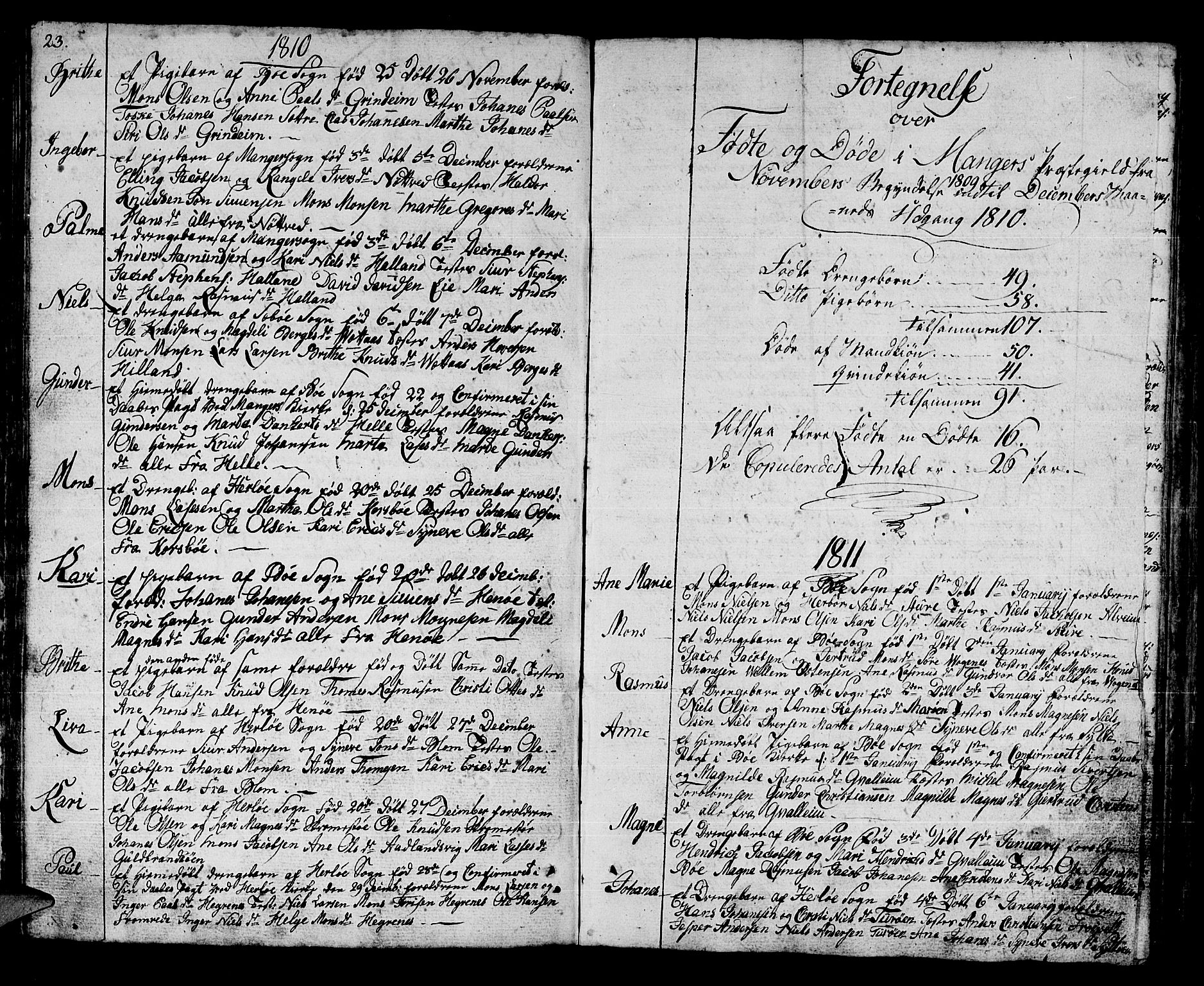 Manger sokneprestembete, SAB/A-76801/H/Haa: Parish register (official) no. A 2, 1792-1815, p. 119