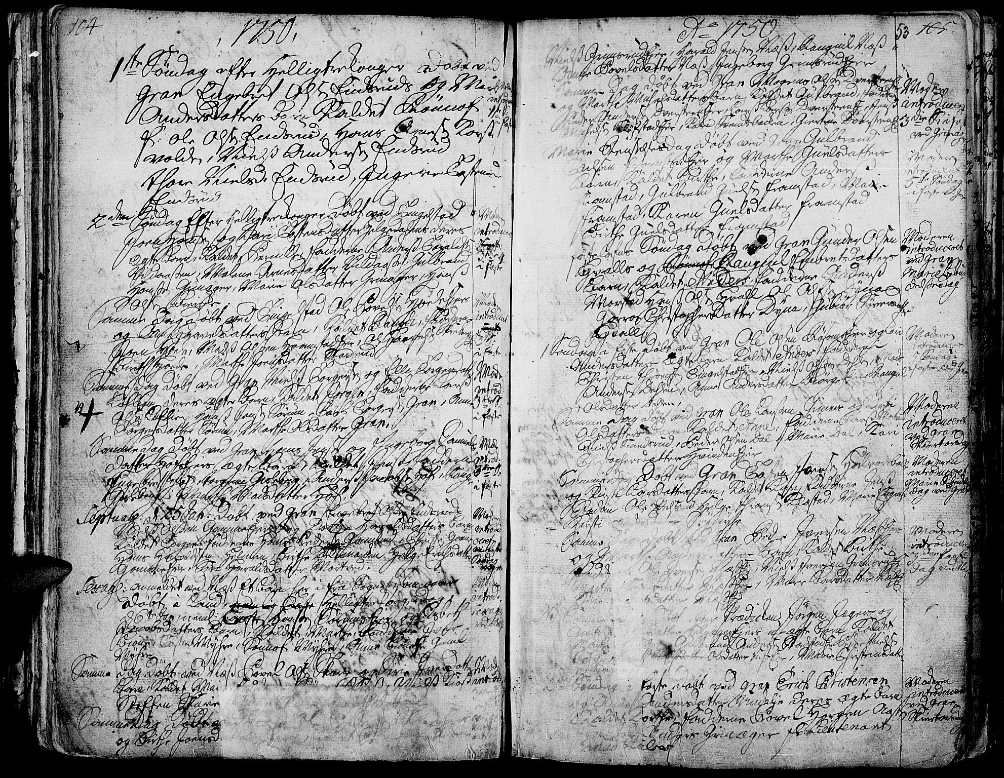 Gran prestekontor, SAH/PREST-112/H/Ha/Haa/L0003: Parish register (official) no. 3, 1745-1758, p. 53