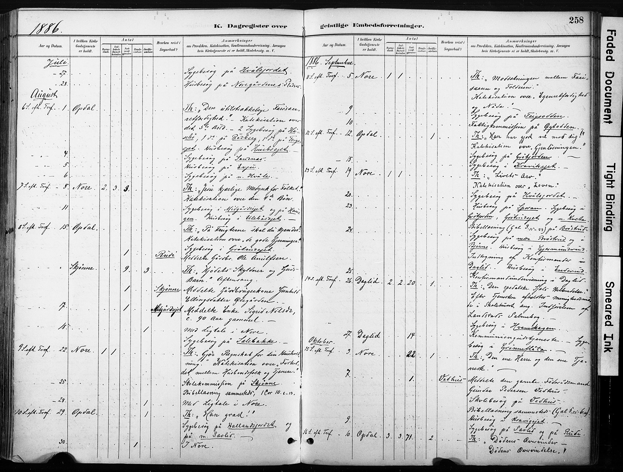 Nore kirkebøker, SAKO/A-238/F/Fb/L0002: Parish register (official) no. II 2, 1886-1906, p. 258