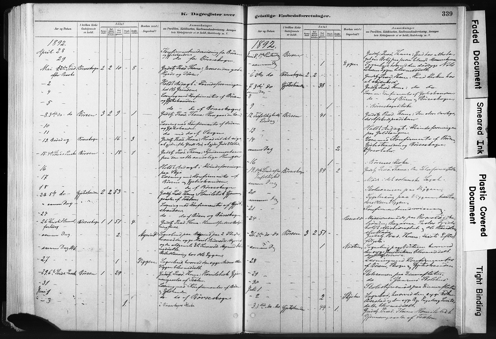 Ministerialprotokoller, klokkerbøker og fødselsregistre - Sør-Trøndelag, AV/SAT-A-1456/665/L0773: Parish register (official) no. 665A08, 1879-1905, p. 339