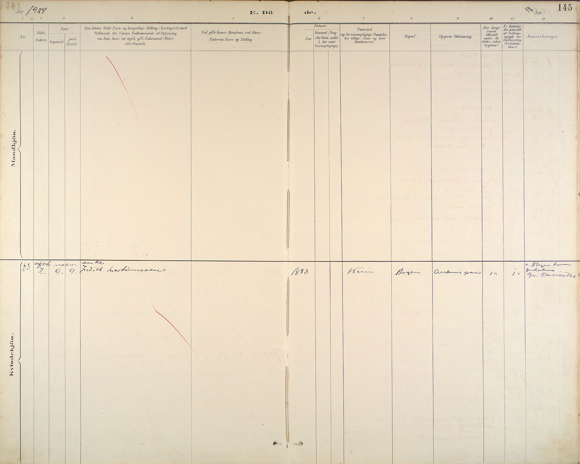 Kinn sokneprestembete, AV/SAB-A-80801/H/Haa/Haab/L0011: Parish register (official) no. B 11, 1886-1936, p. 145