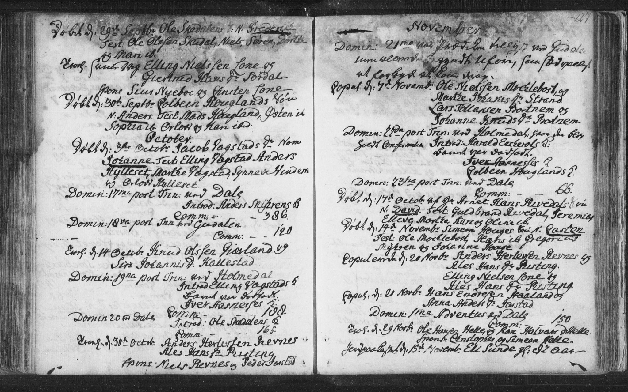 Fjaler sokneprestembete, SAB/A-79801/H/Haa/Haaa/L0002: Parish register (official) no. A 2, 1779-1798, p. 127