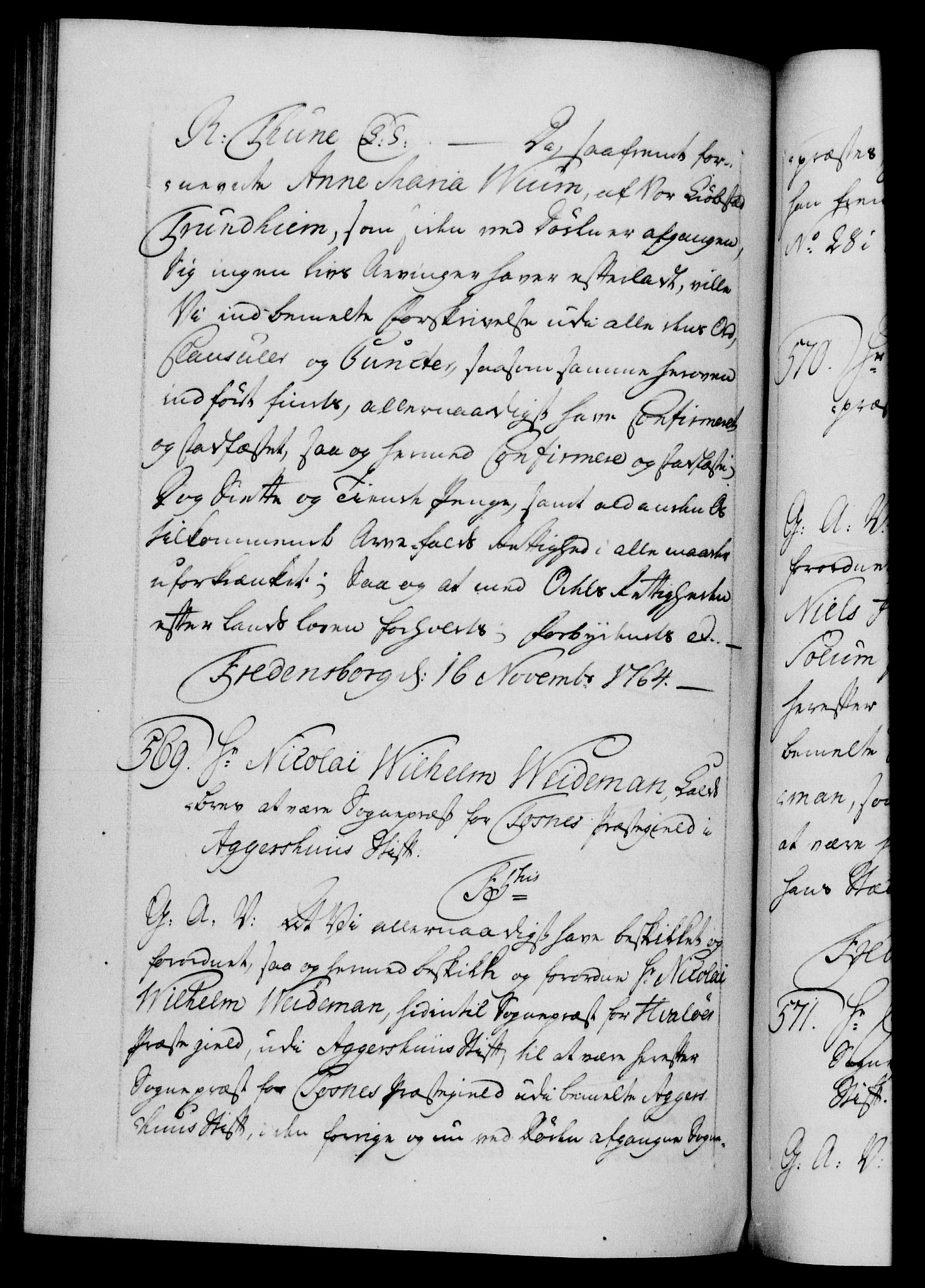 Danske Kanselli 1572-1799, AV/RA-EA-3023/F/Fc/Fca/Fcaa/L0042: Norske registre, 1763-1766, p. 464b