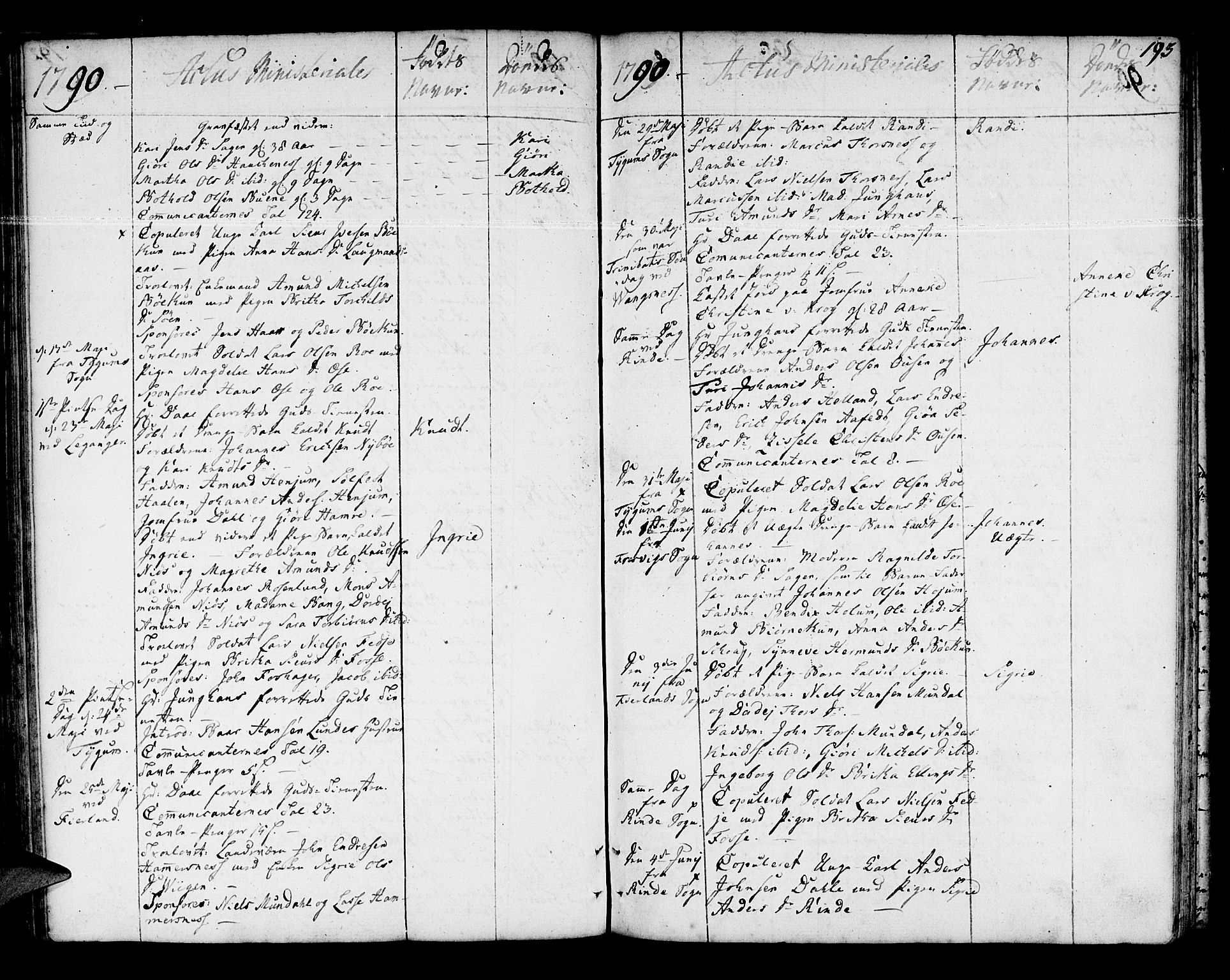 Leikanger sokneprestembete, AV/SAB-A-81001/H/Haa/Haaa/L0004: Parish register (official) no. A 4, 1770-1791, p. 193