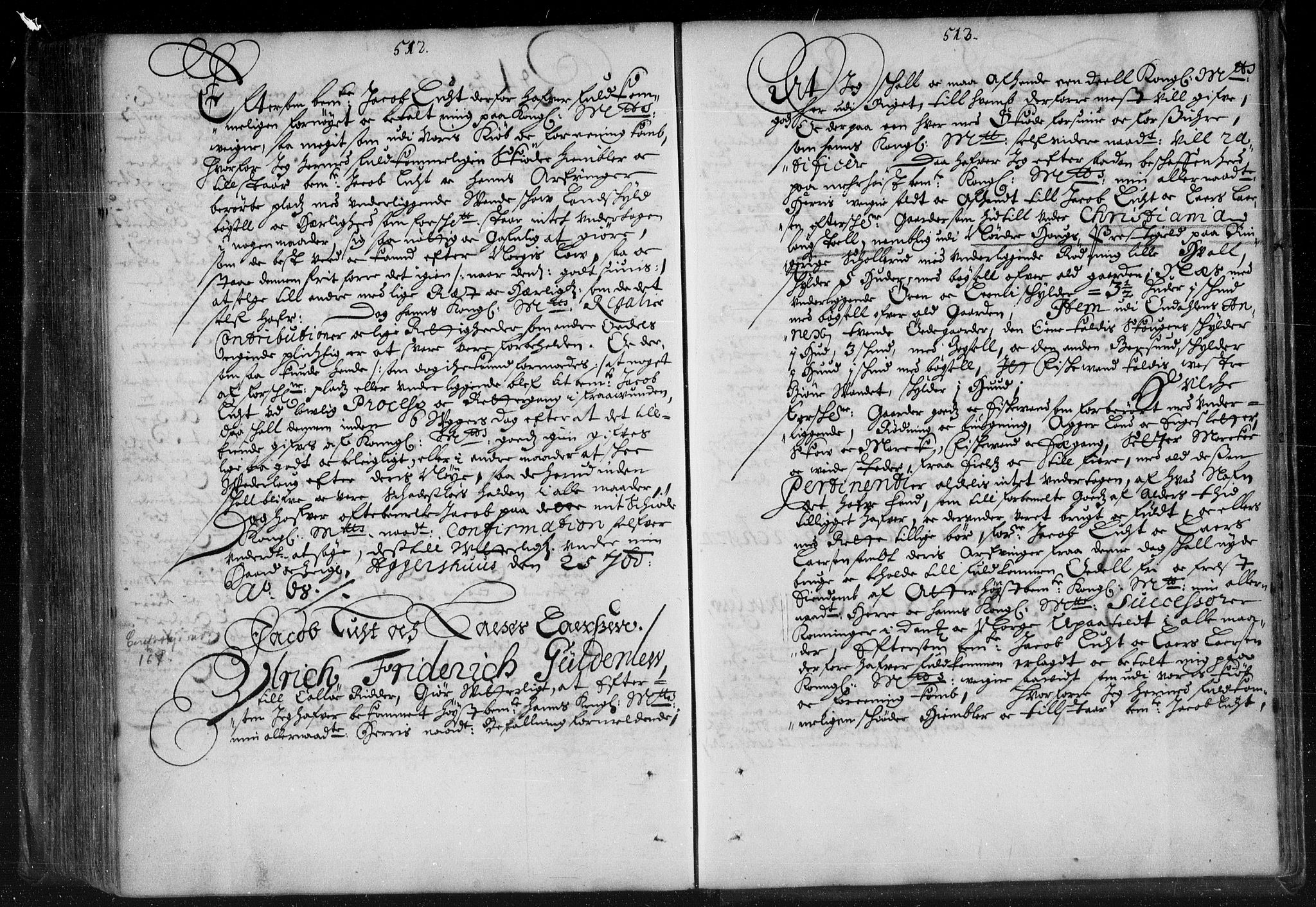 Stattholderembetet 1572-1771, RA/EA-2870/Bb/L0007: Skjøteprotokoll, 1663-1668, p. 512-513
