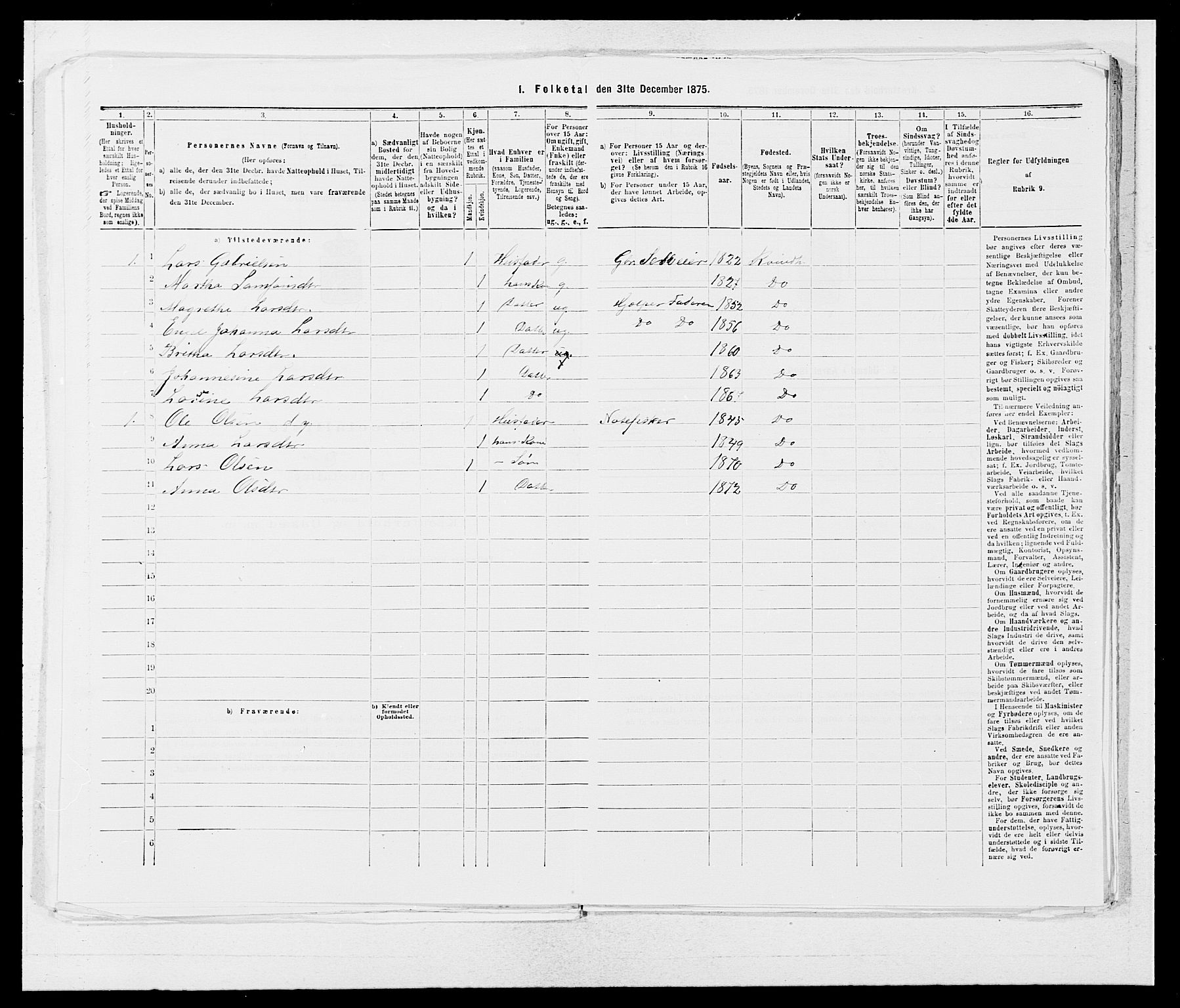 SAB, 1875 census for 1224P Kvinnherad, 1875, p. 1518