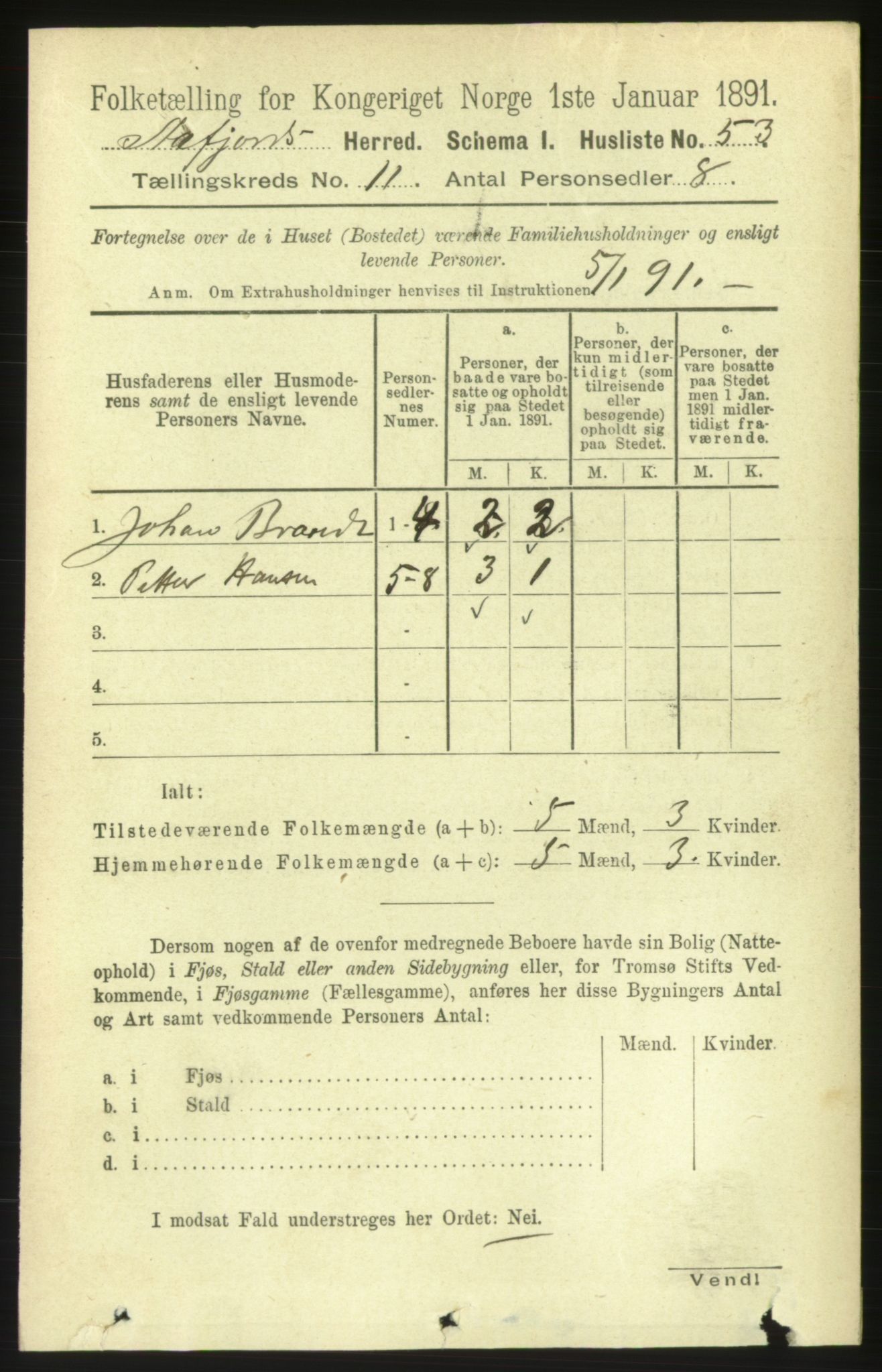 RA, 1891 census for 1630 Åfjord, 1891, p. 3300