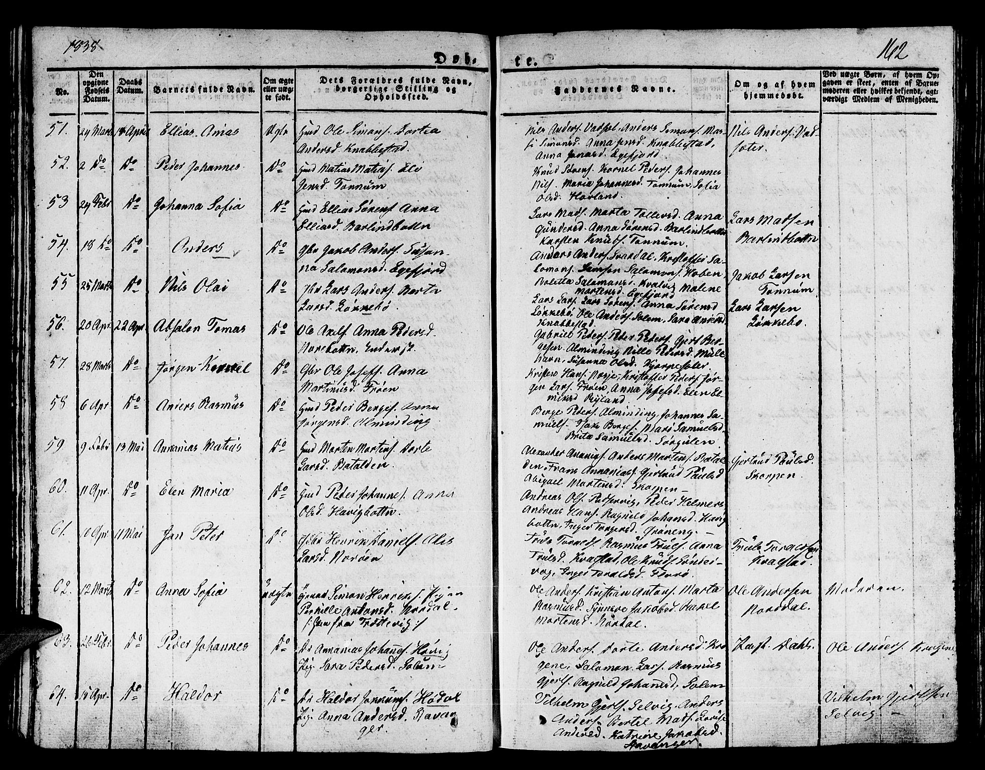Kinn sokneprestembete, SAB/A-80801/H/Haa/Haaa/L0004/0001: Parish register (official) no. A 4I, 1822-1840, p. 162