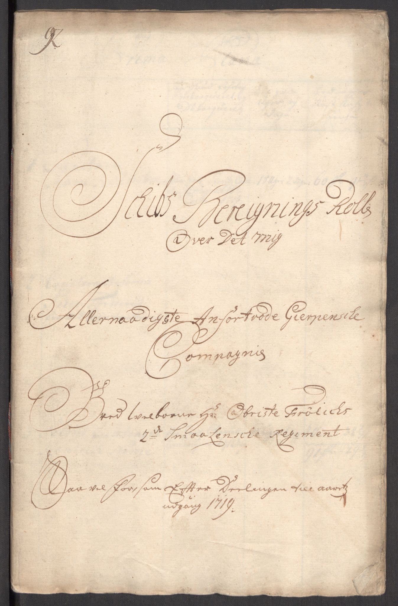 Kommanderende general (KG I) med Det norske krigsdirektorium, AV/RA-EA-5419/E/Eb/L0001: Ruller over noen kompanier som tjenestegjorde på flåten, 1712-1721, p. 276
