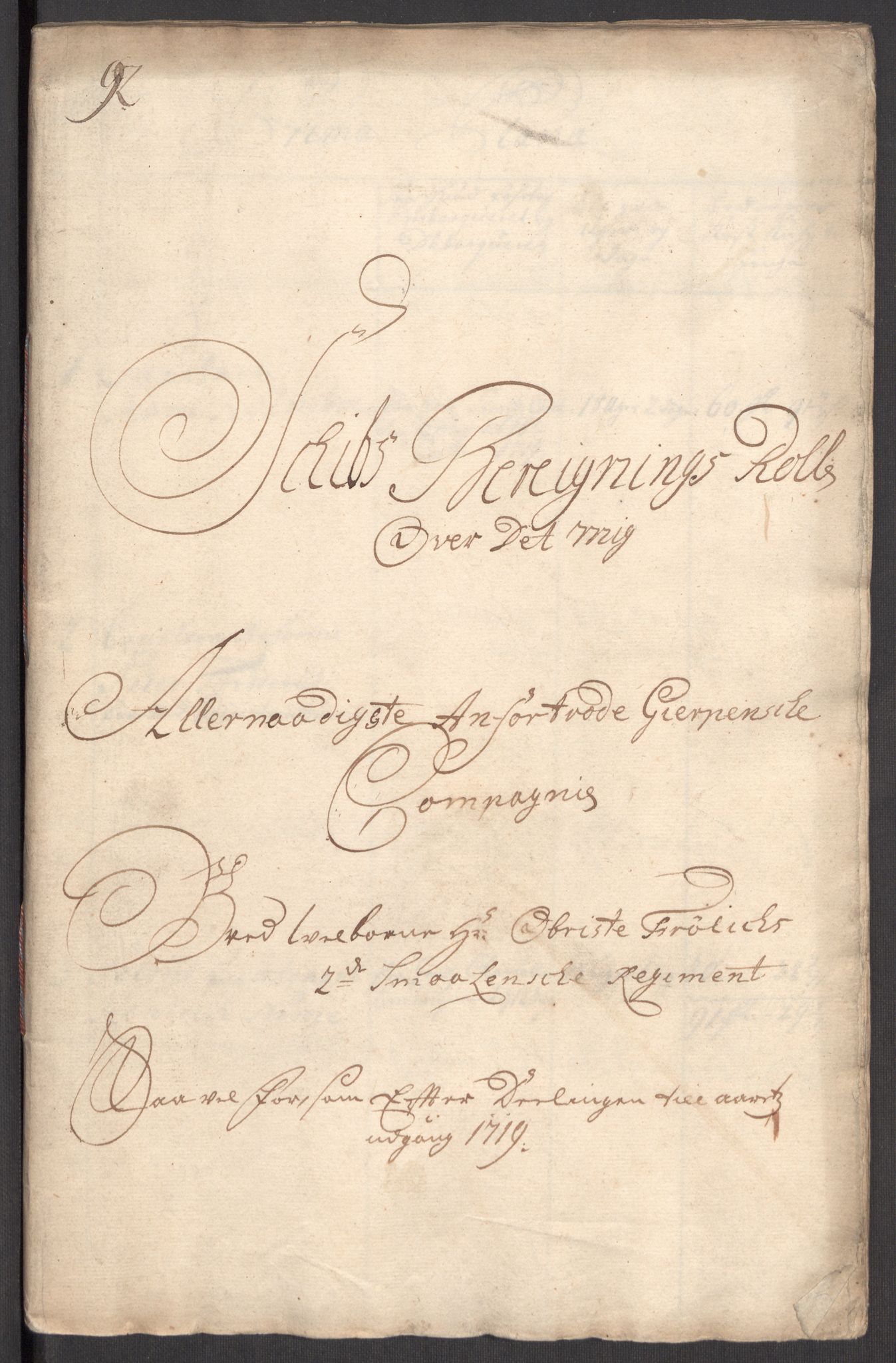 Kommanderende general (KG I) med Det norske krigsdirektorium, RA/EA-5419/E/Eb/L0001: Ruller over noen kompanier som tjenestegjorde på flåten, 1712-1721, p. 276