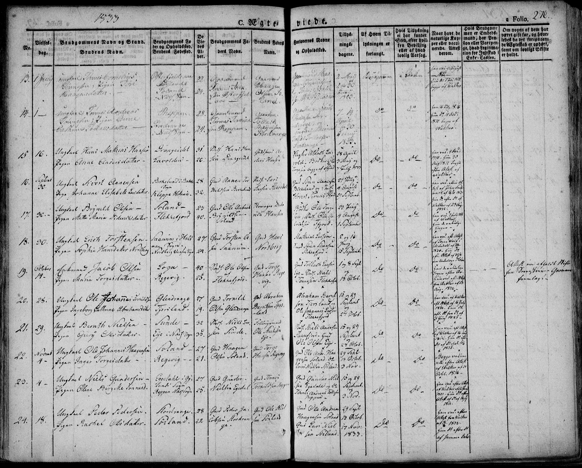 Flekkefjord sokneprestkontor, AV/SAK-1111-0012/F/Fa/Fac/L0003: Parish register (official) no. A 3, 1826-1841, p. 270