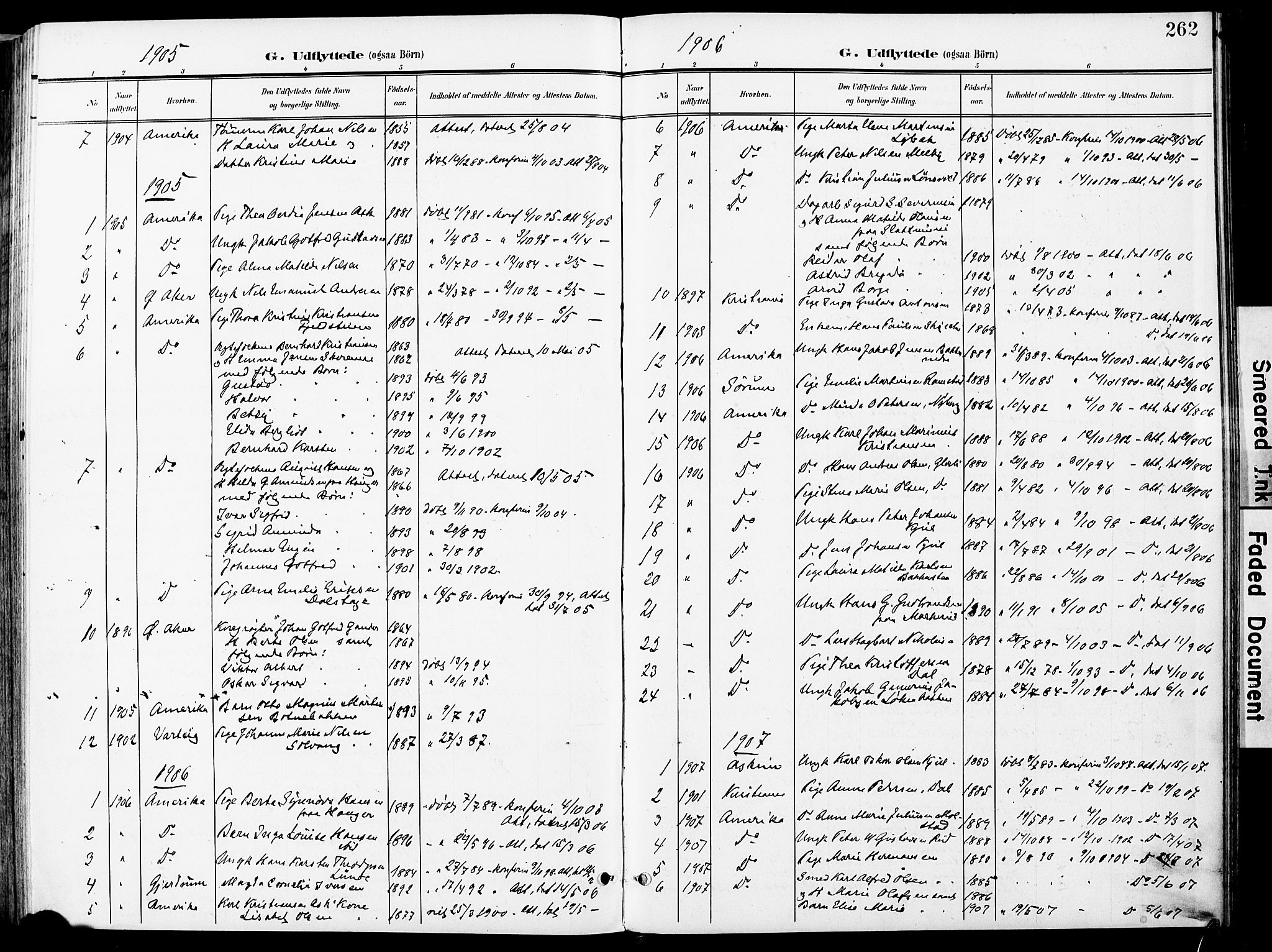 Nittedal prestekontor Kirkebøker, SAO/A-10365a/F/Fa/L0008: Parish register (official) no. I 8, 1902-1926, p. 262
