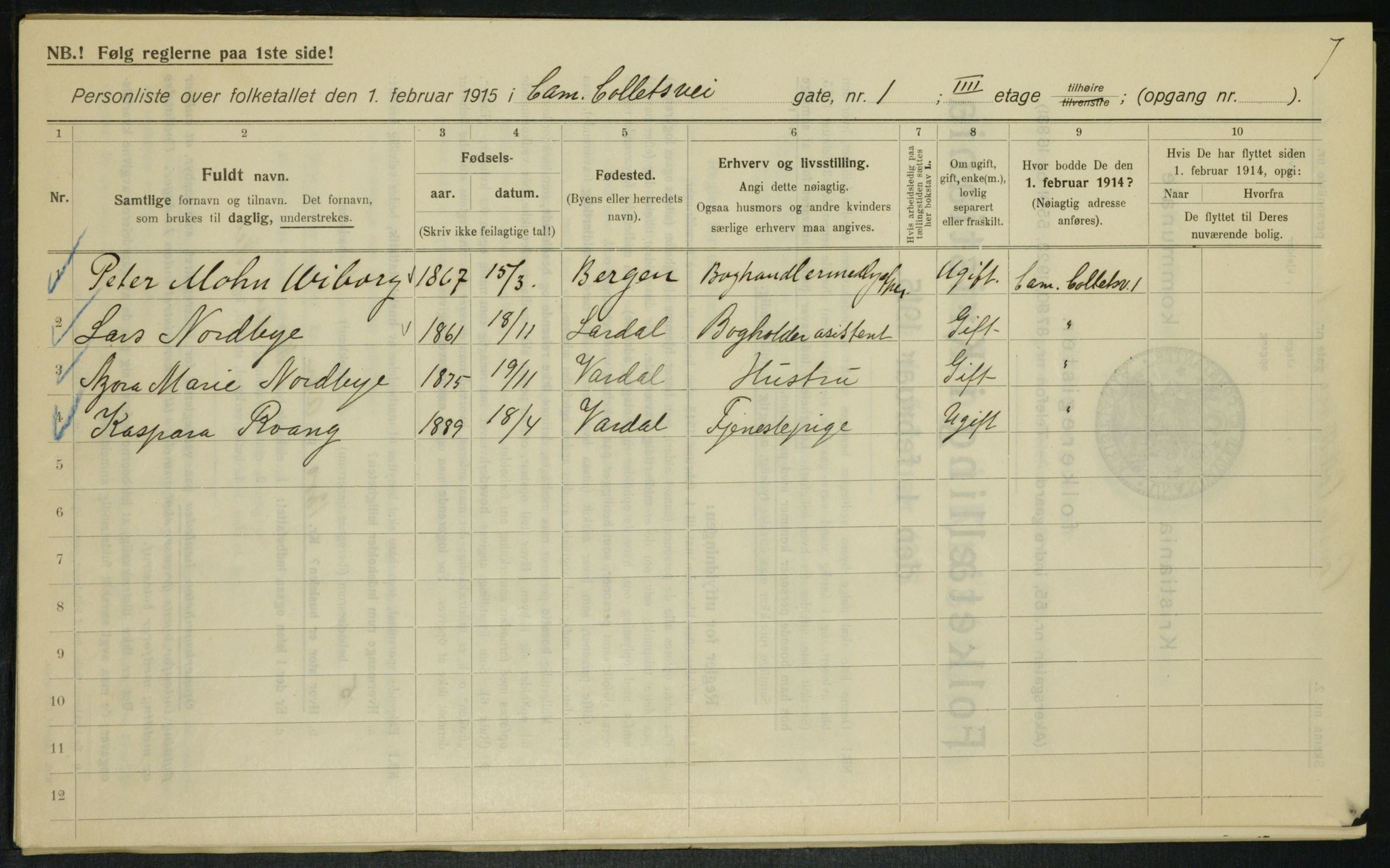 OBA, Municipal Census 1915 for Kristiania, 1915, p. 11605