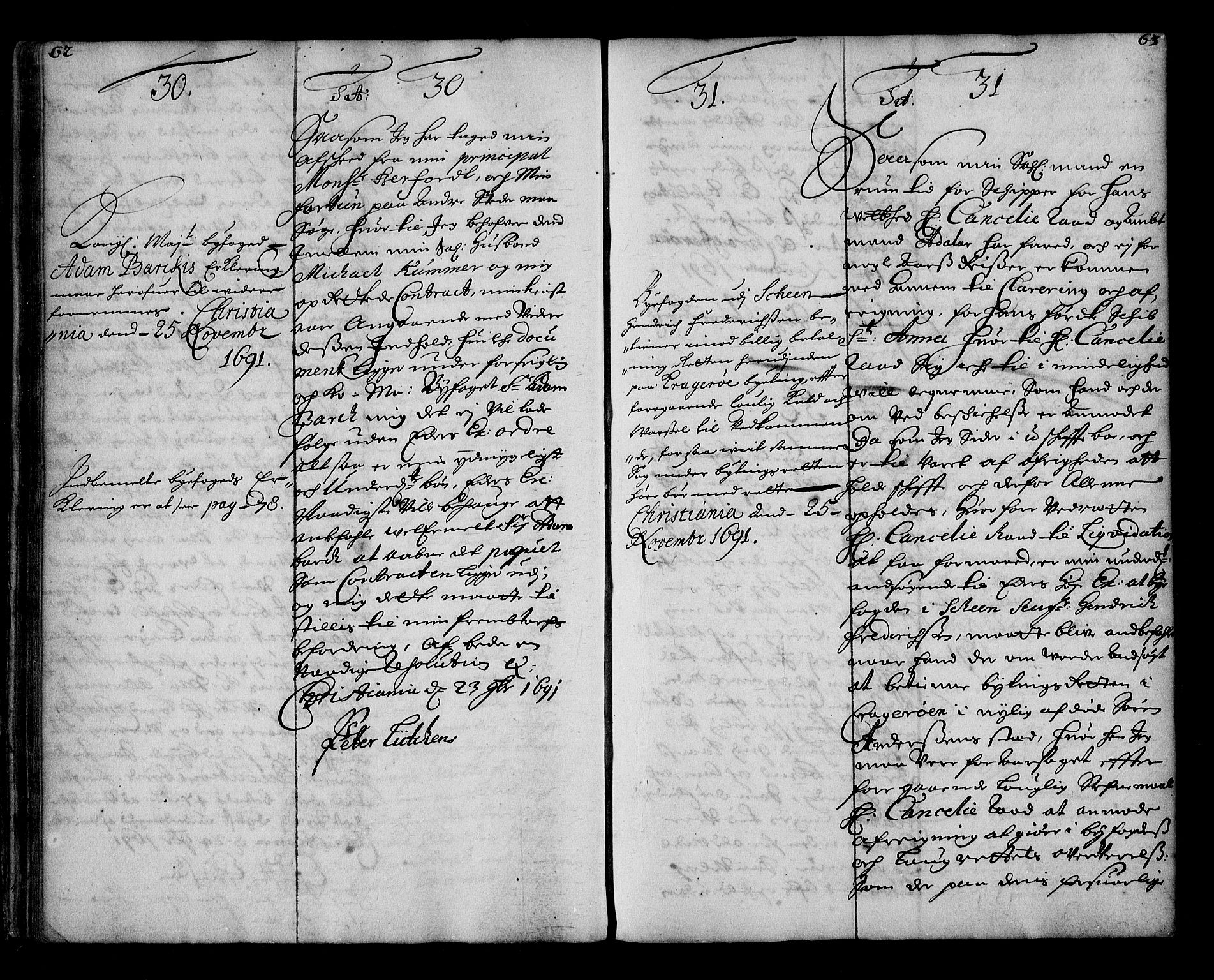 Stattholderembetet 1572-1771, AV/RA-EA-2870/Ae/L0009: Supplikasjons- og resolusjonsprotokoll, 1691-1692, p. 62-63