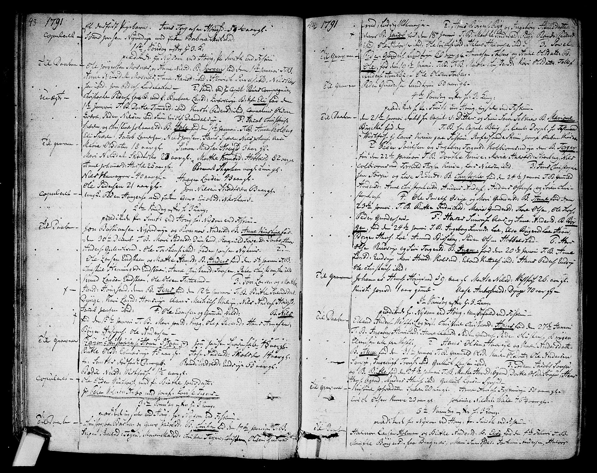 Eiker kirkebøker, SAKO/A-4/F/Fa/L0009: Parish register (official) no. I 9, 1789-1806, p. 43-44