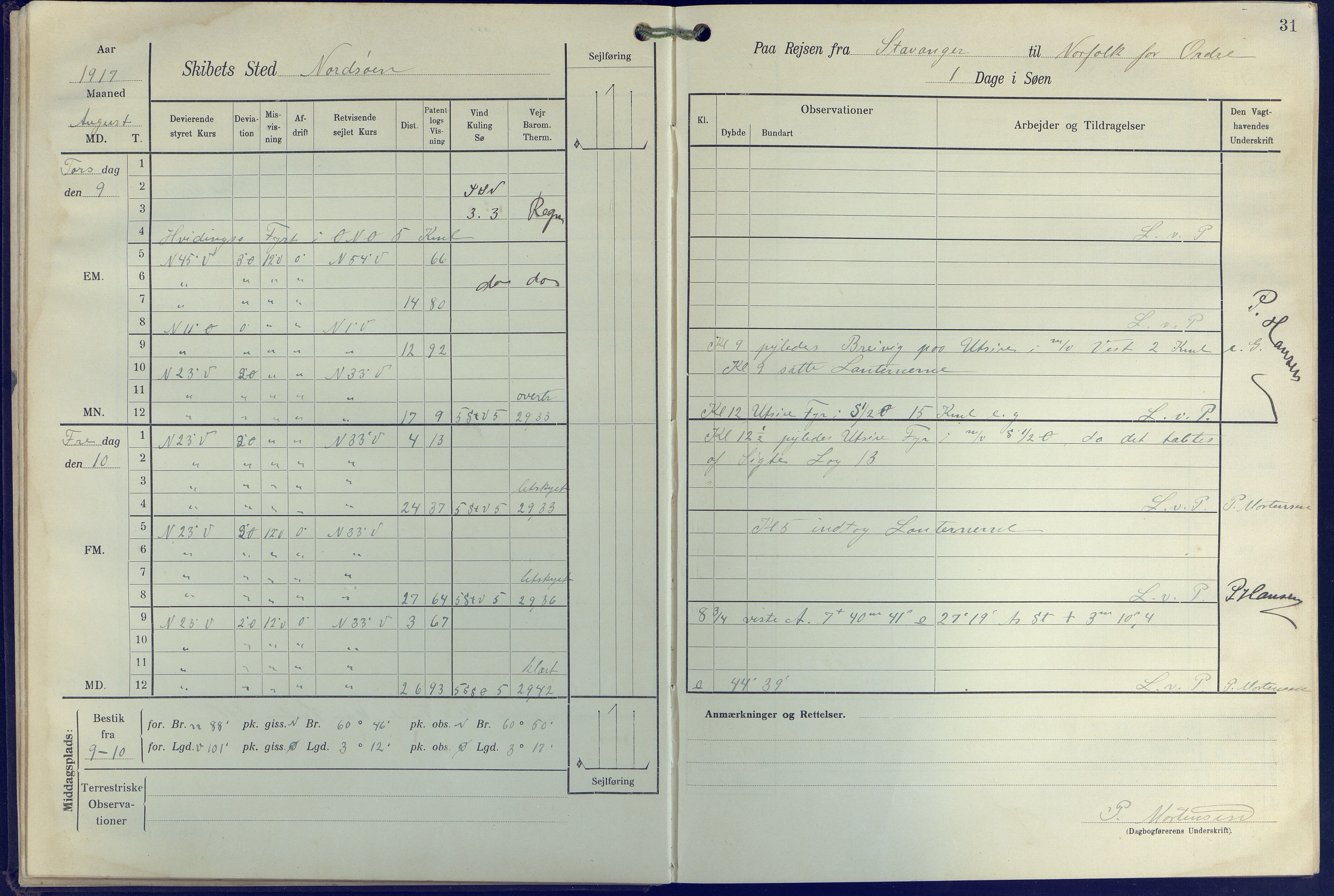 Fartøysarkivet, AAKS/PA-1934/F/L0271: Pehr Ugland (bark), 1917-1919, p. 31