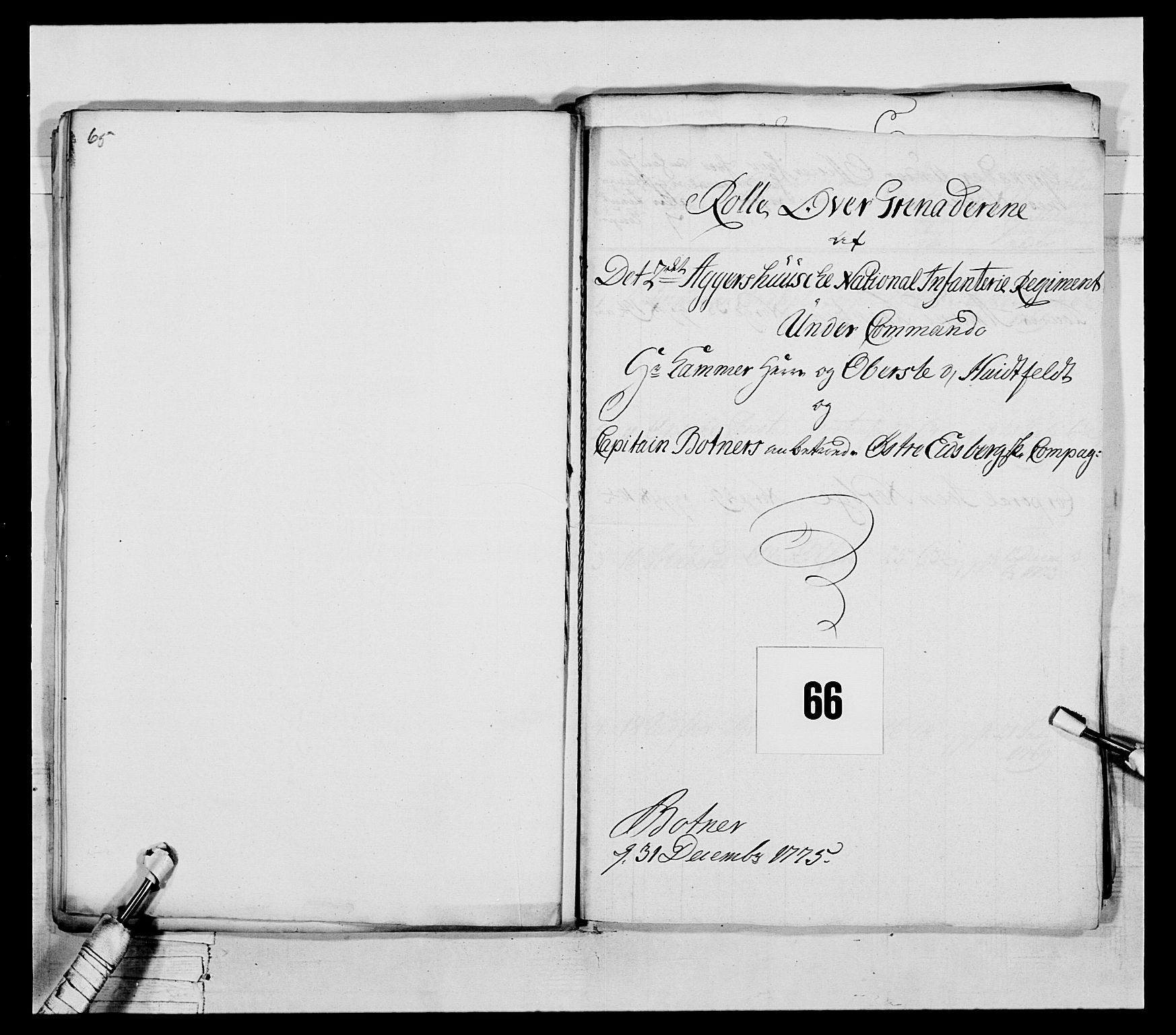 Generalitets- og kommissariatskollegiet, Det kongelige norske kommissariatskollegium, RA/EA-5420/E/Eh/L0043a: 2. Akershusiske nasjonale infanteriregiment, 1767-1778, p. 465