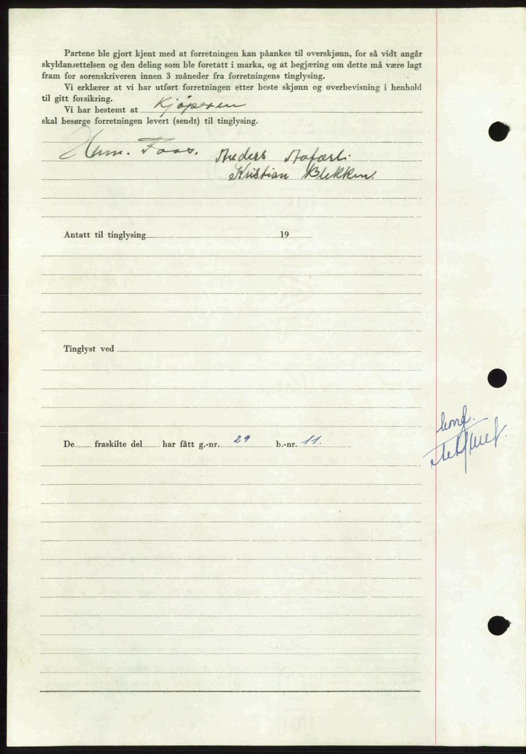 Nordmøre sorenskriveri, AV/SAT-A-4132/1/2/2Ca: Mortgage book no. A112, 1949-1949, Diary no: : 2226/1949