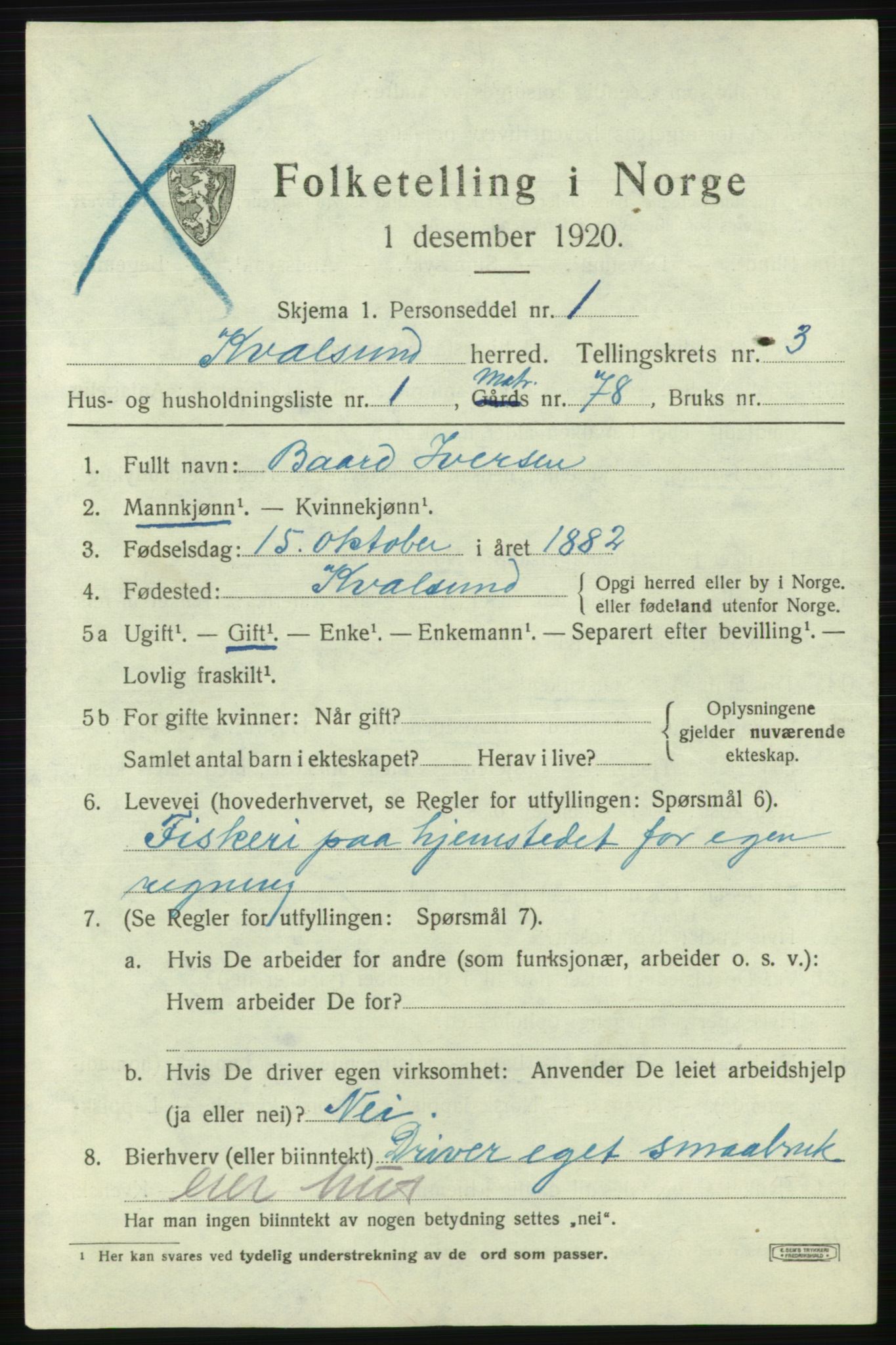 SATØ, 1920 census for , 1920, p. 948