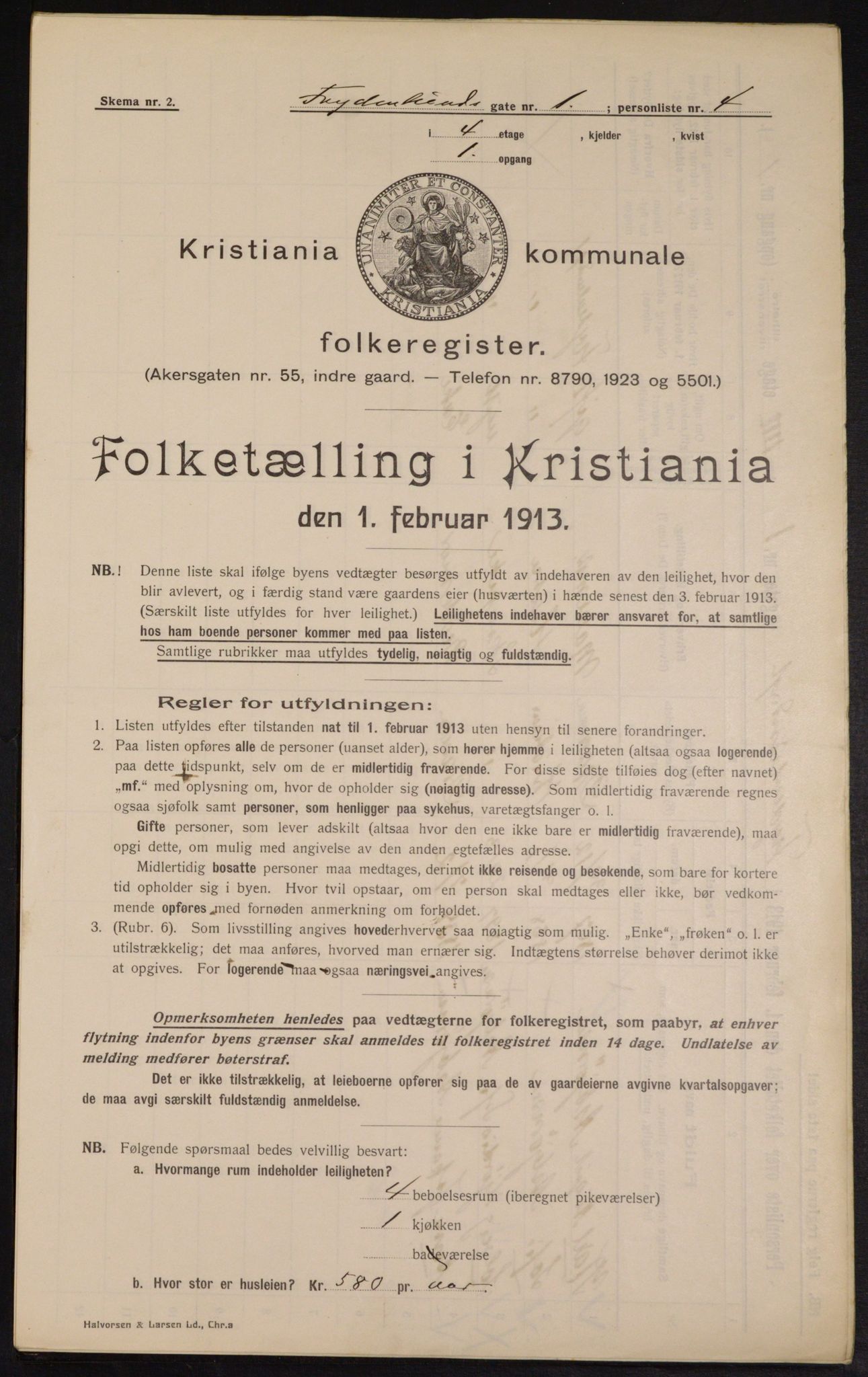 OBA, Municipal Census 1913 for Kristiania, 1913, p. 28090